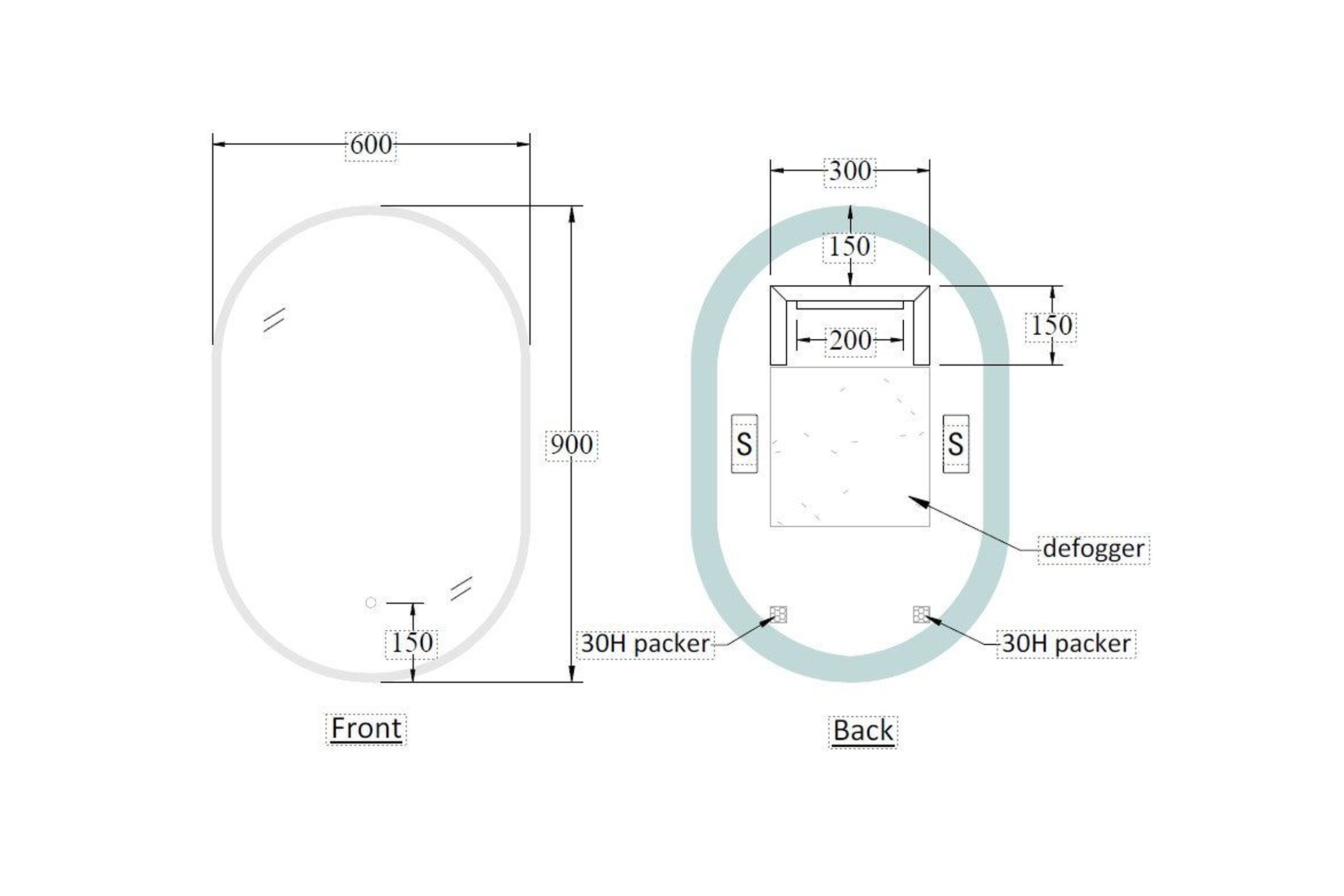 Code Solace Oval Led Mirror