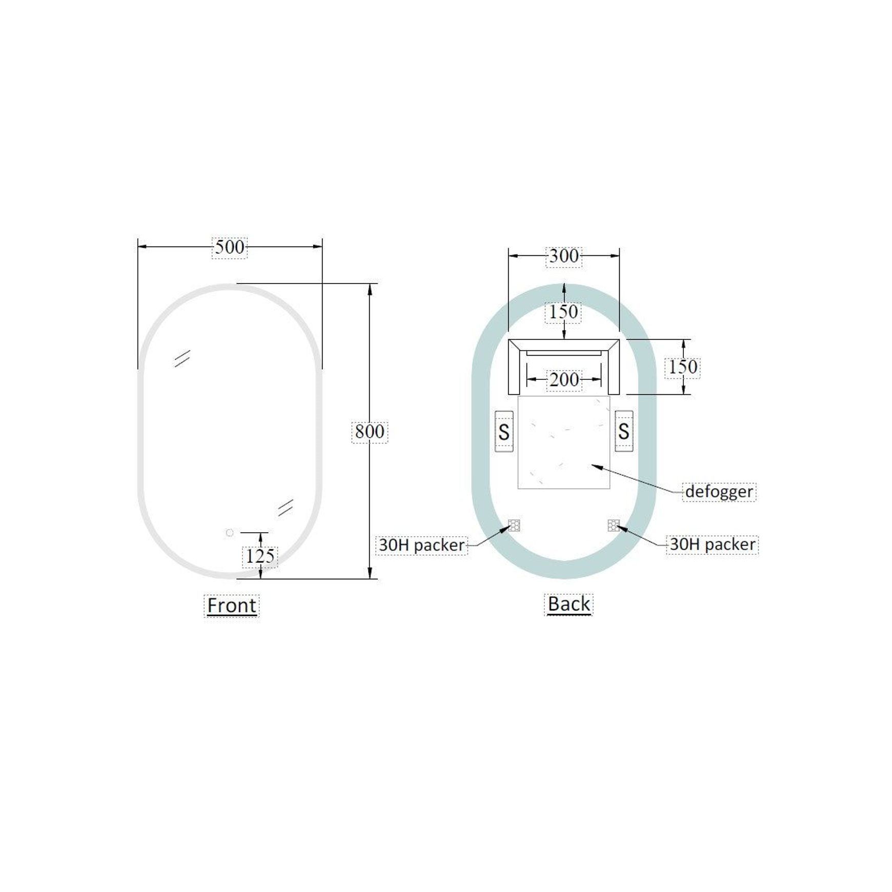 Code Solace Oval Led Mirror