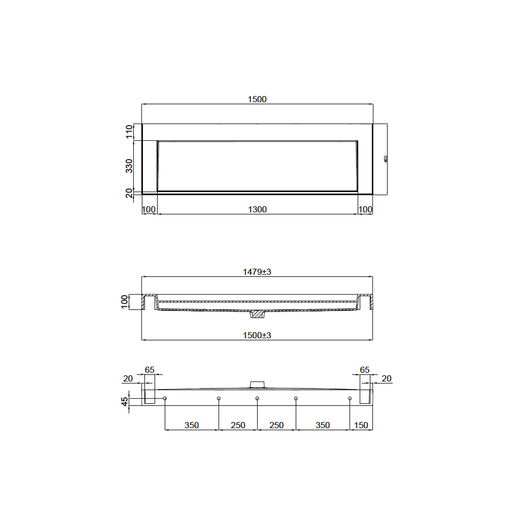 The Ramp Basin - Ramp C100 1500mm