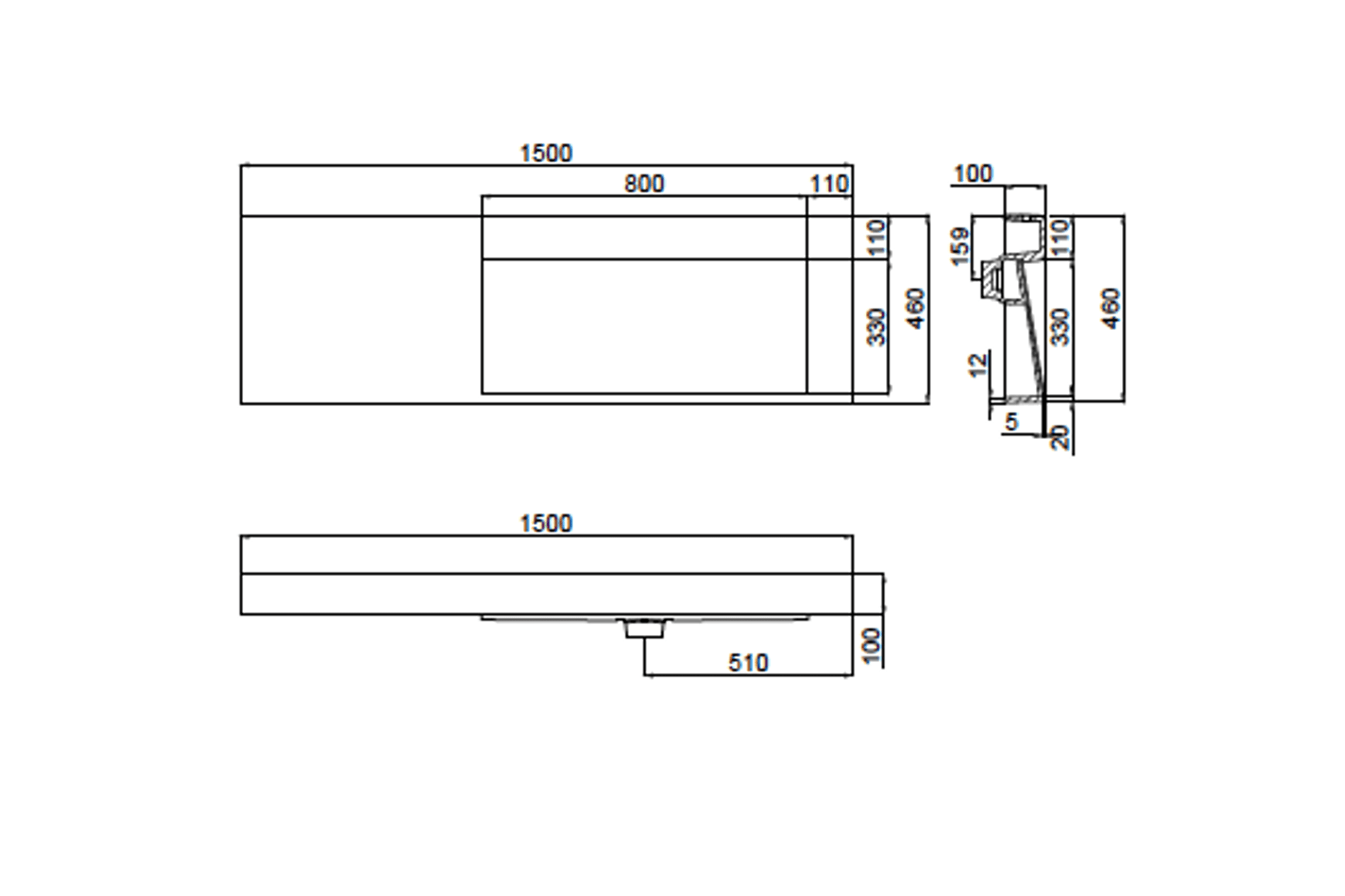 The Ramp Basin - Ramp C100-b 1500mm Right