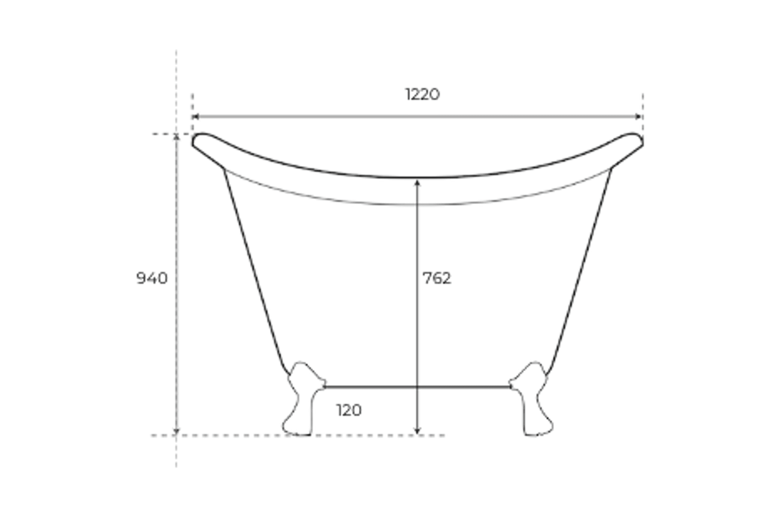 The Copper Bath Tub - Jaipur Hammered Double Slipper Clawfoot 1220mm -CB5025-D48