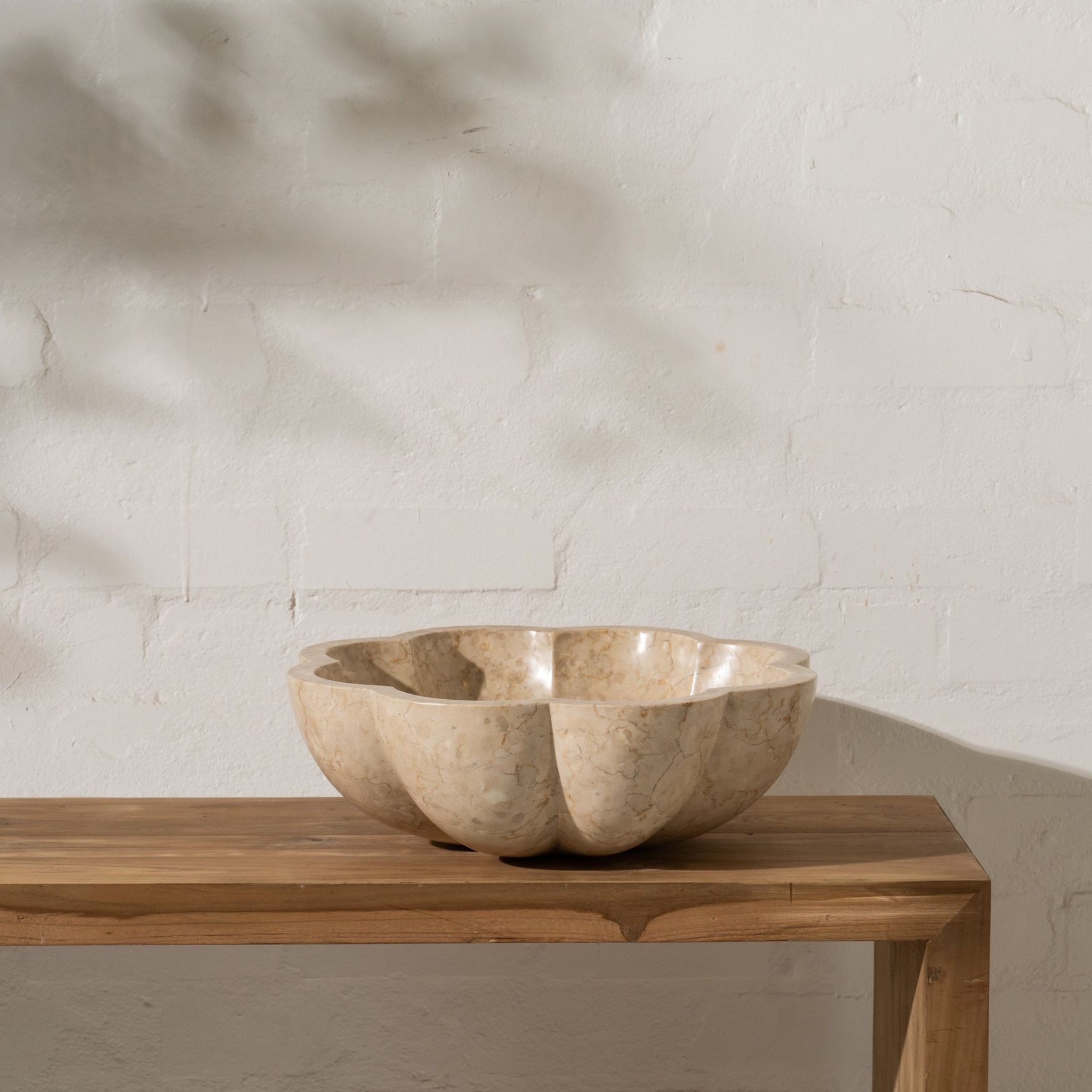 Seren Travertine Petal Basin