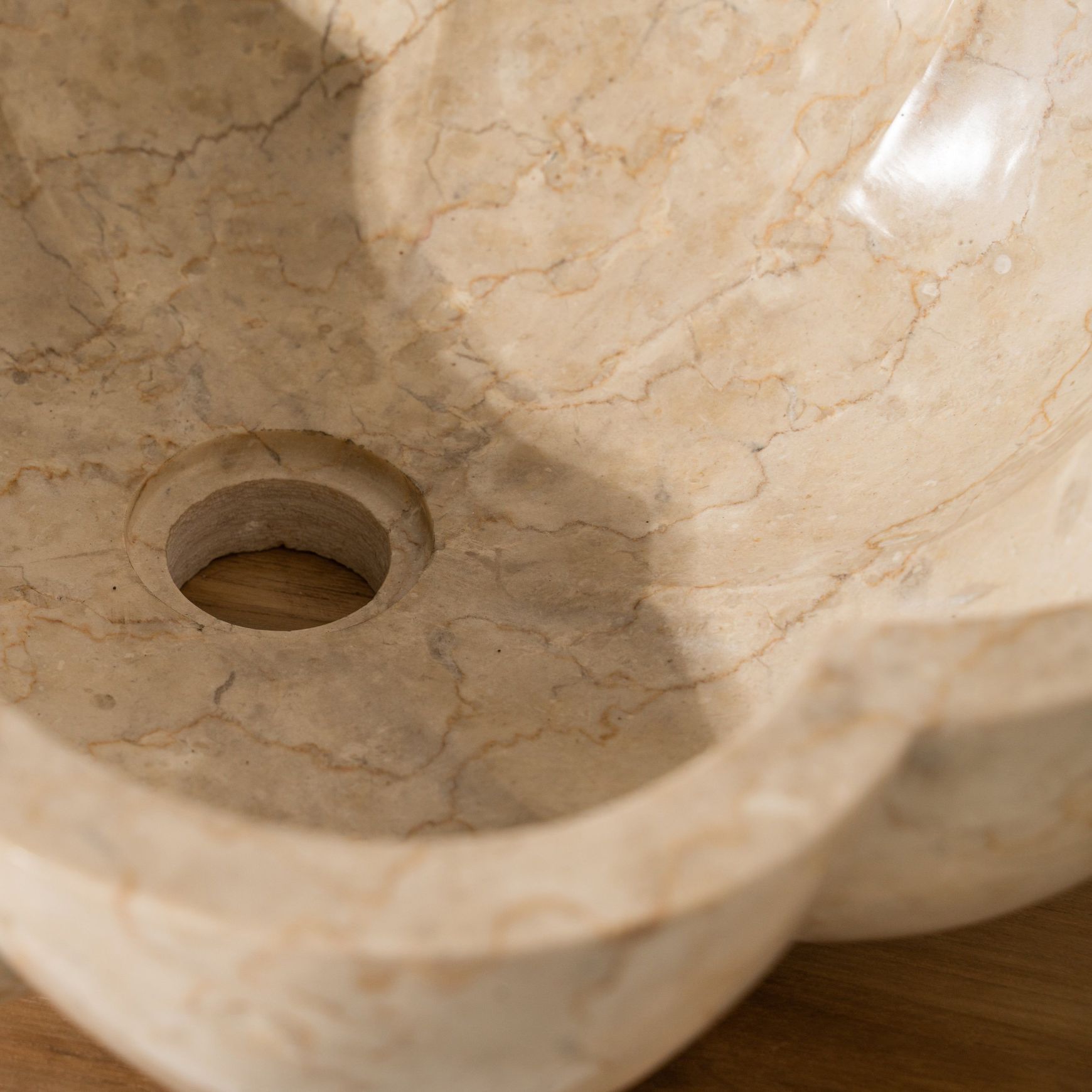 Seren Travertine Petal Basin