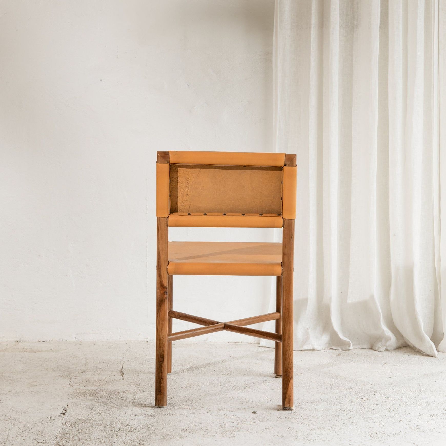 Soren Leather Dining Chair - Mustard