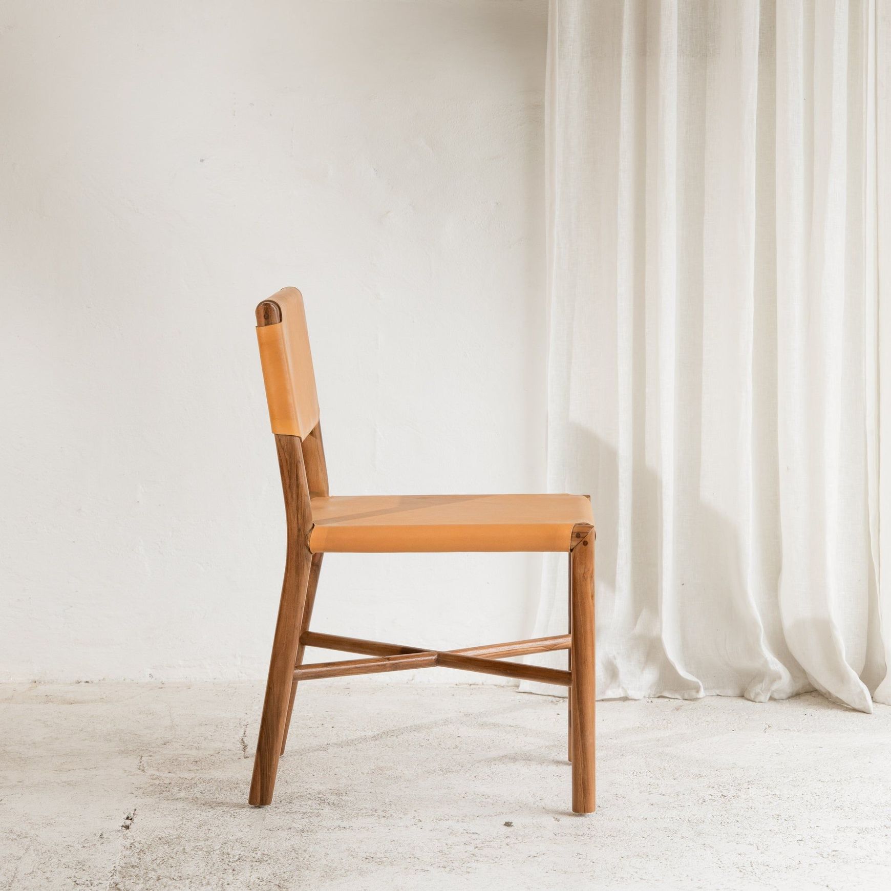Soren Leather Dining Chair - Mustard