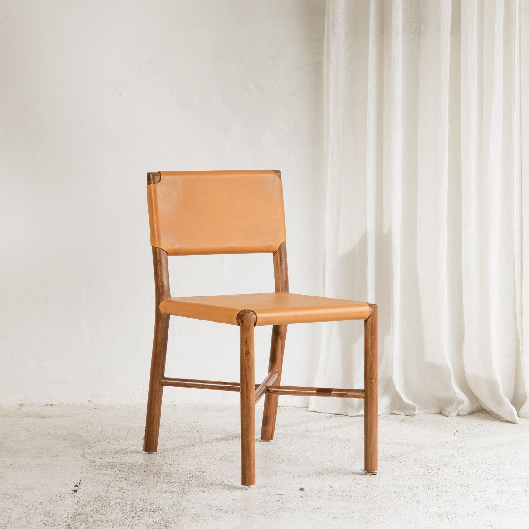 Soren Leather Dining Chair - Mustard