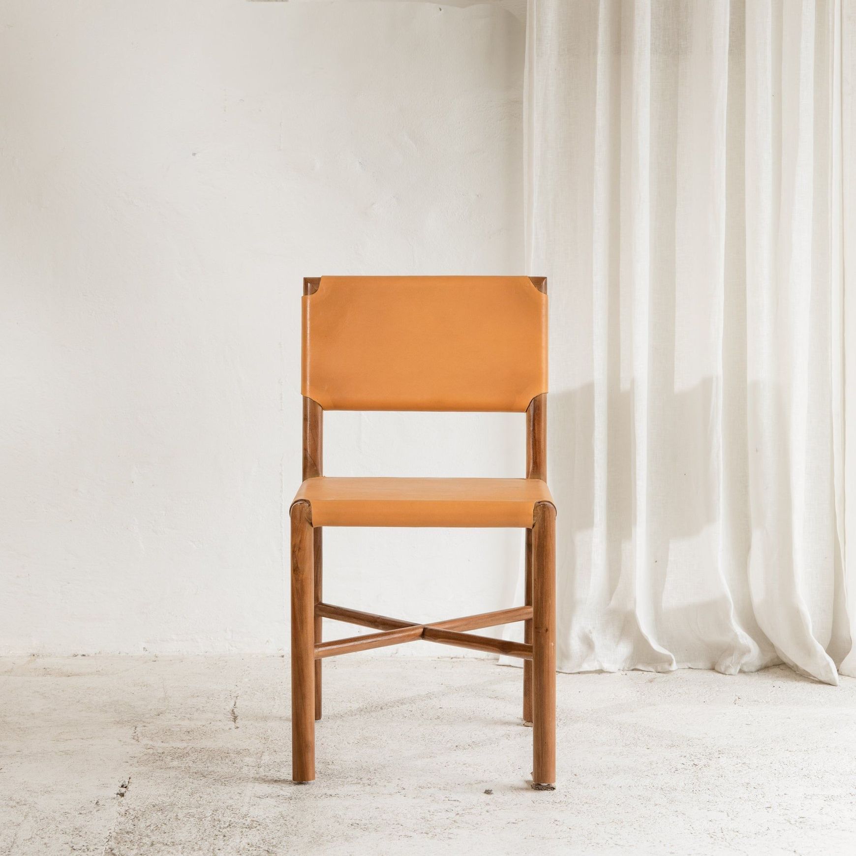 Soren Leather Dining Chair - Mustard