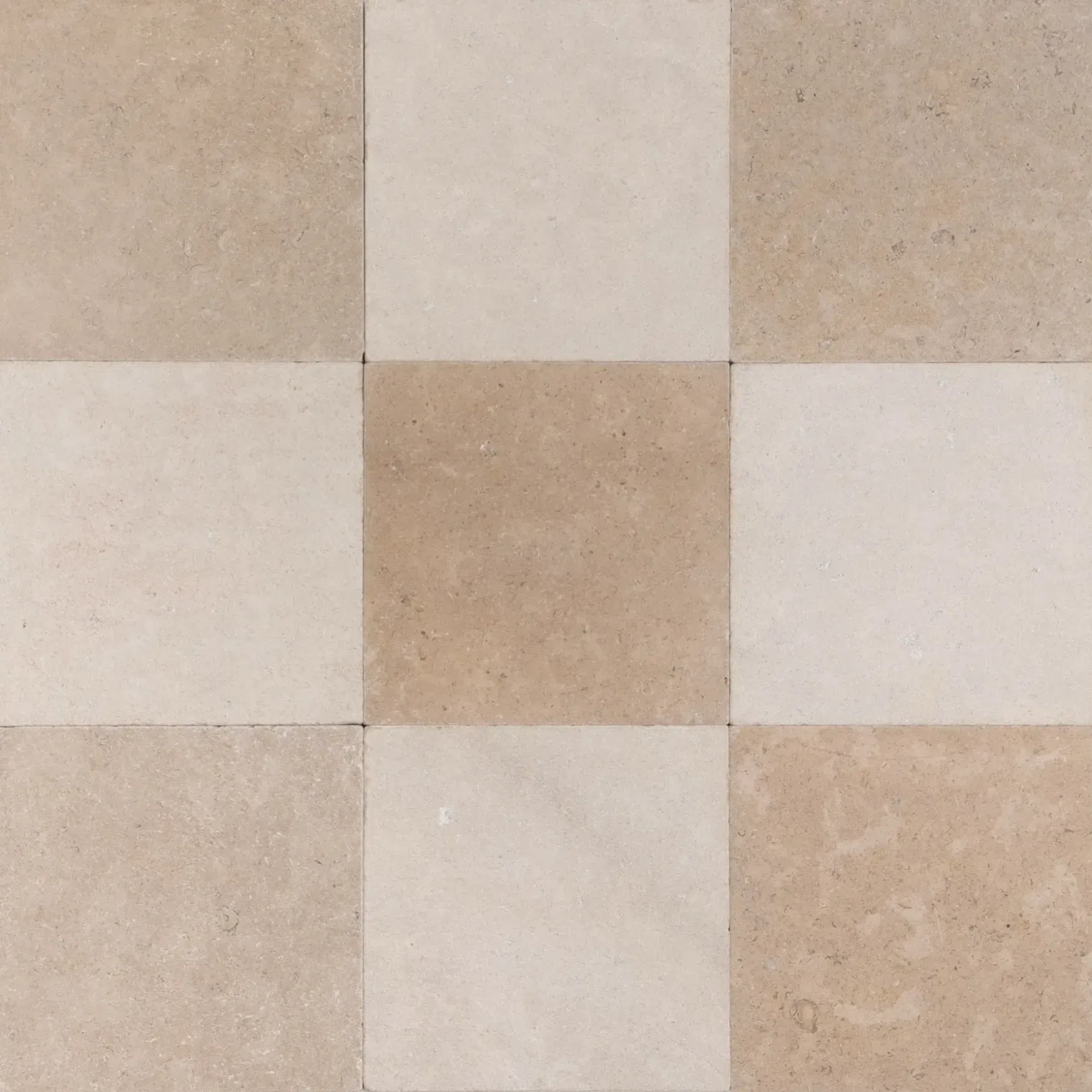 Terra Rosa Limestone Checkerboard Tiles