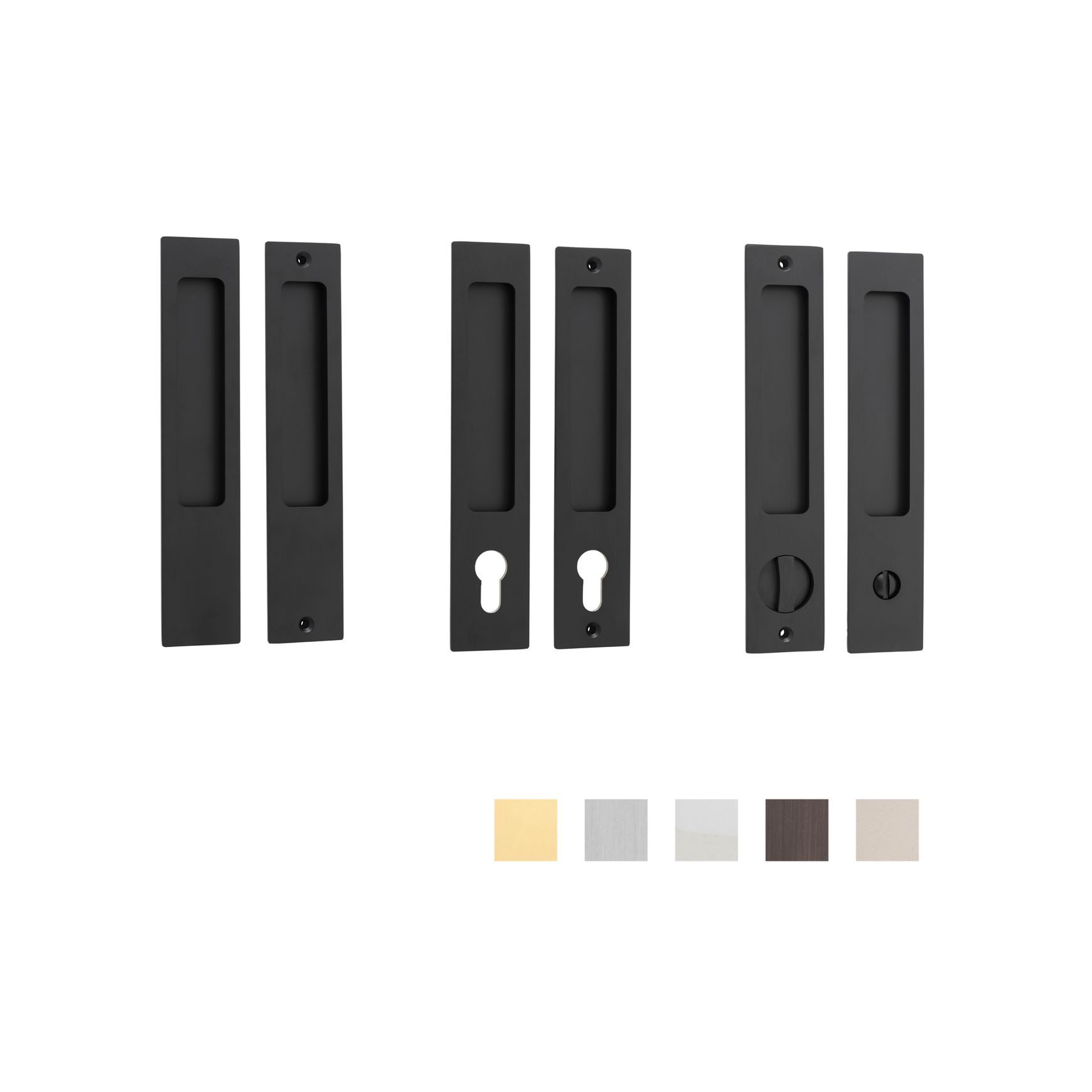 Iver Rectangular Flush Pull for Sliding Doors - Available in Various Functions and Styles