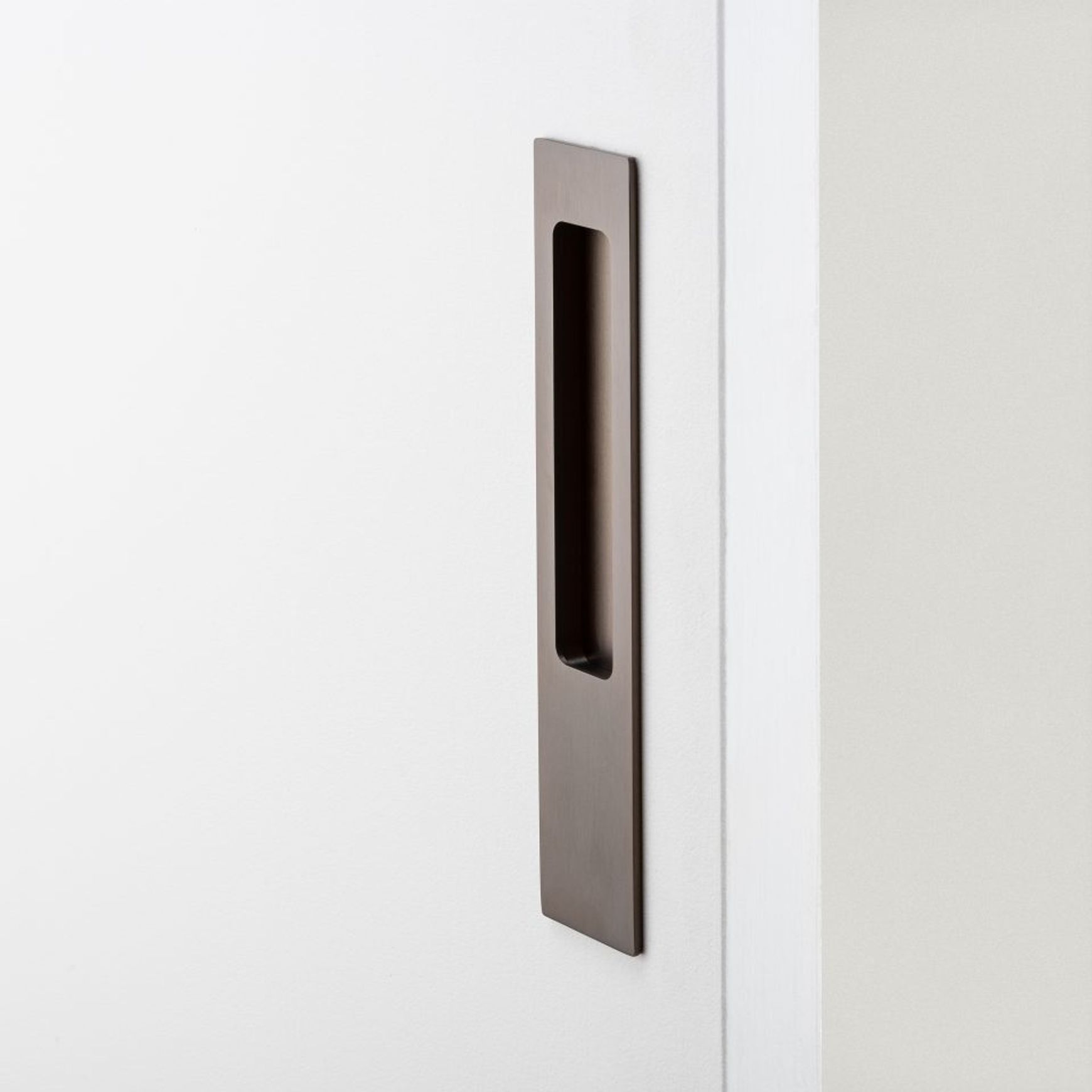 Iver Rectangular Flush Pull Passage Set Brushed Chrome for Sliding Doors 21415 *Pair*