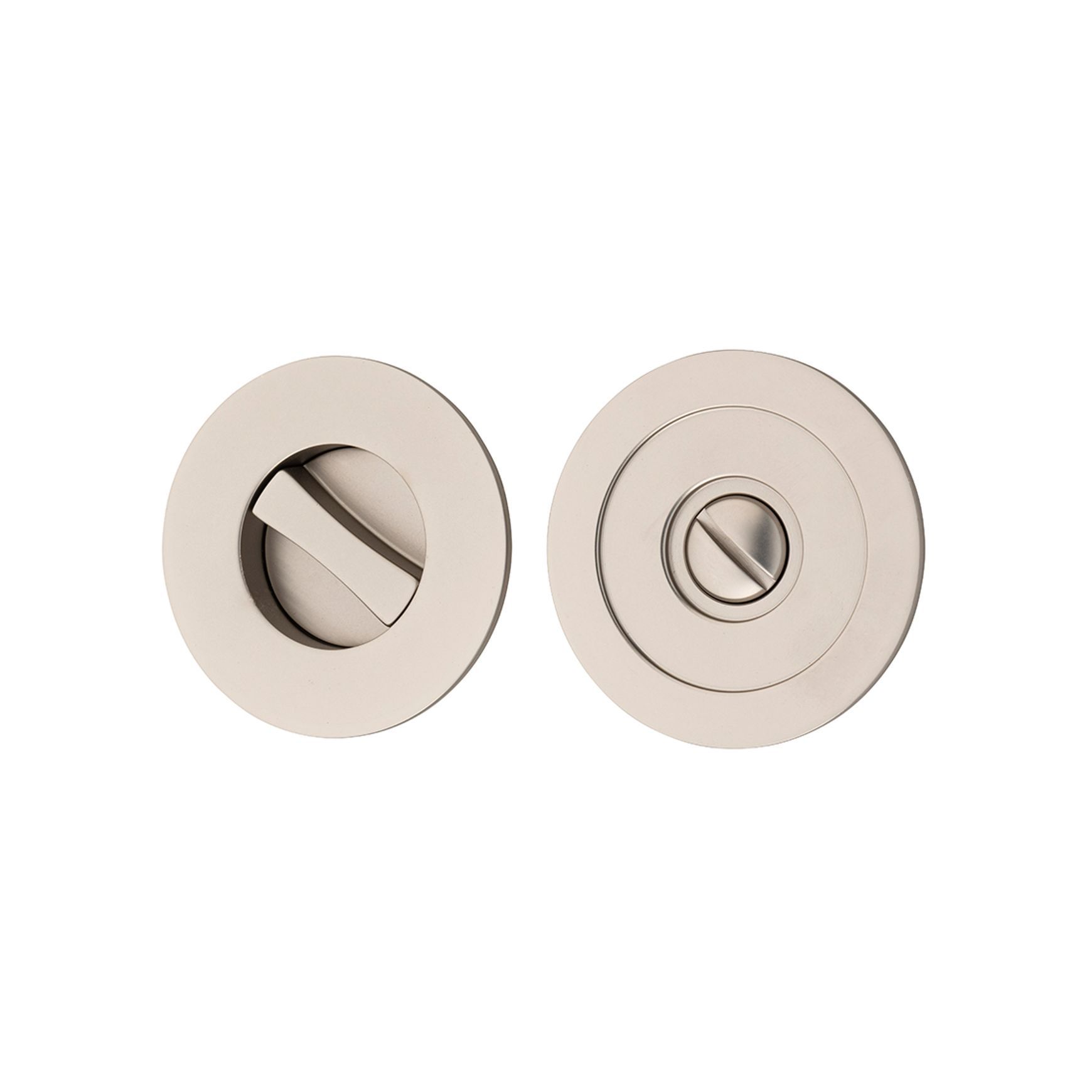 Iver Sliding Door Pull Round Privacy Satin Nickel 21439 *Pair*