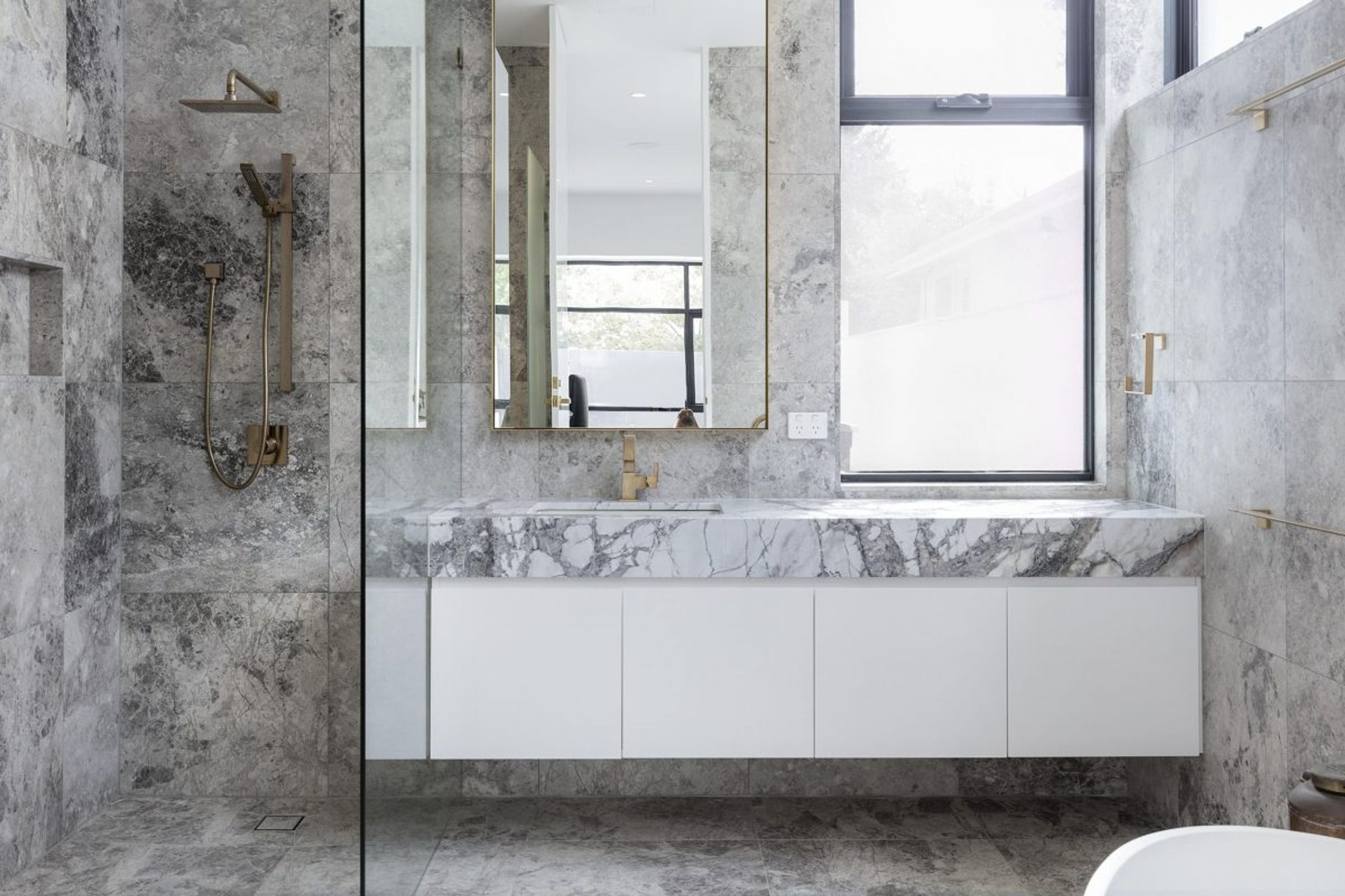 Tundra Grey Honed Limestone Tiles