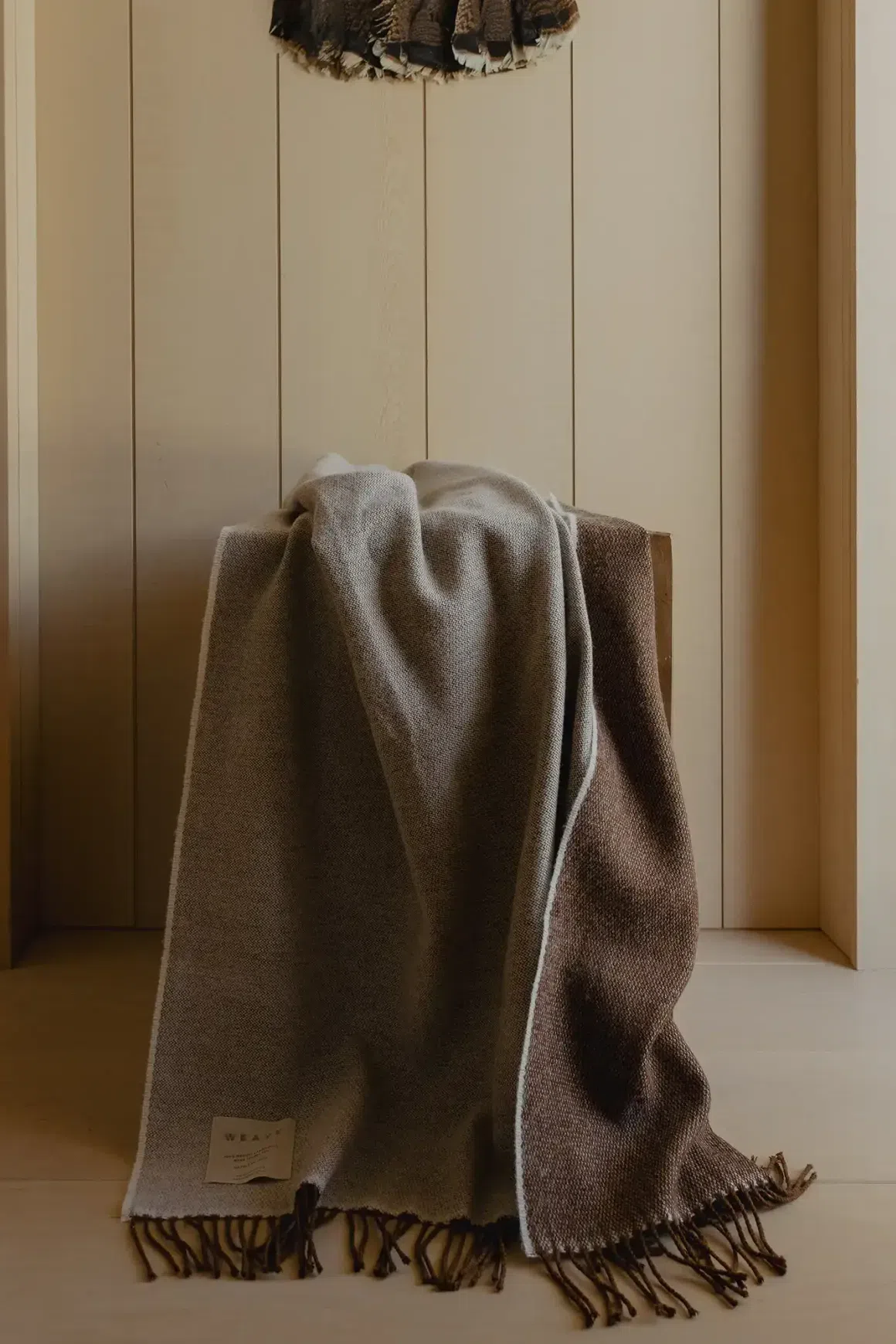 Weave Harris Merino Lambswool Throw - Acorn