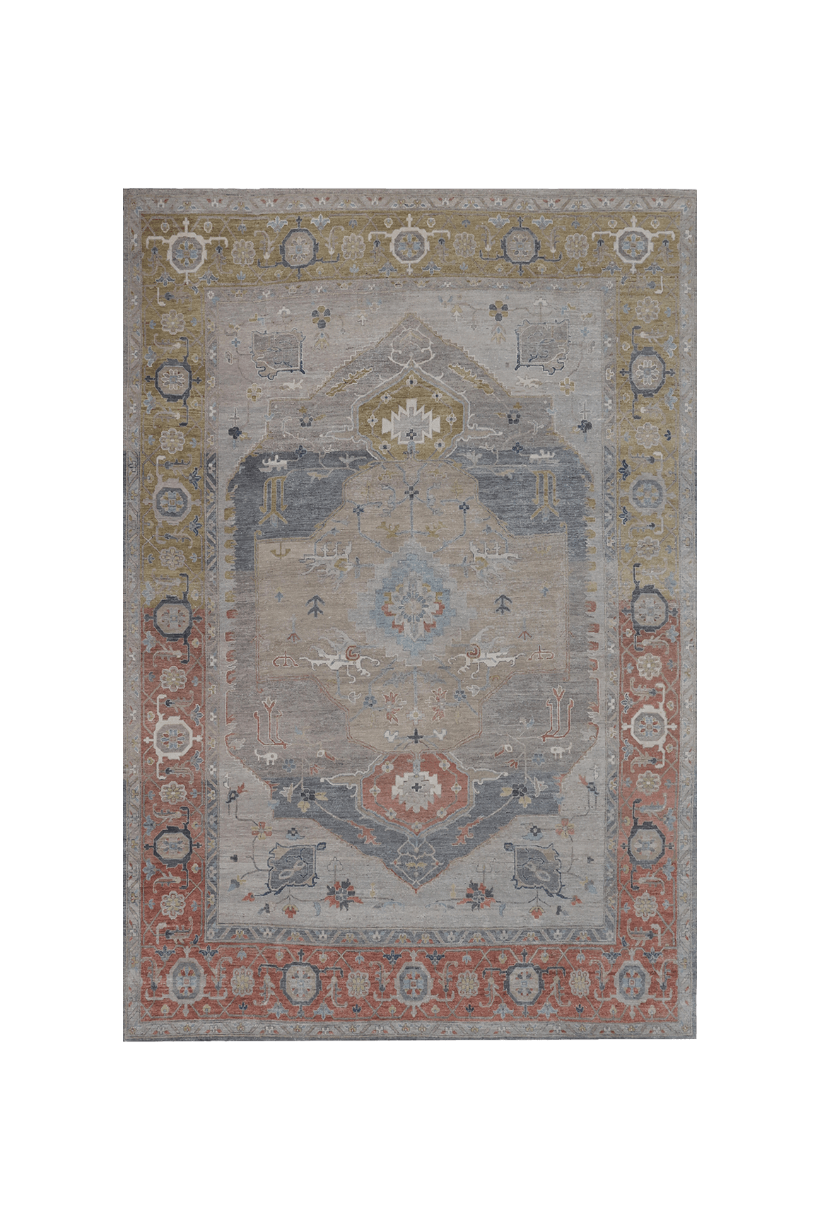 Narcissus Grey Rust Rug l Handknotted Rugs