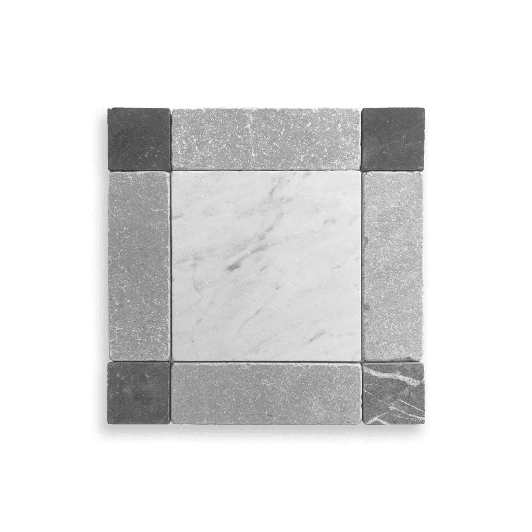 Gingham Tumbed Carrara, Cinder Grey and Nero