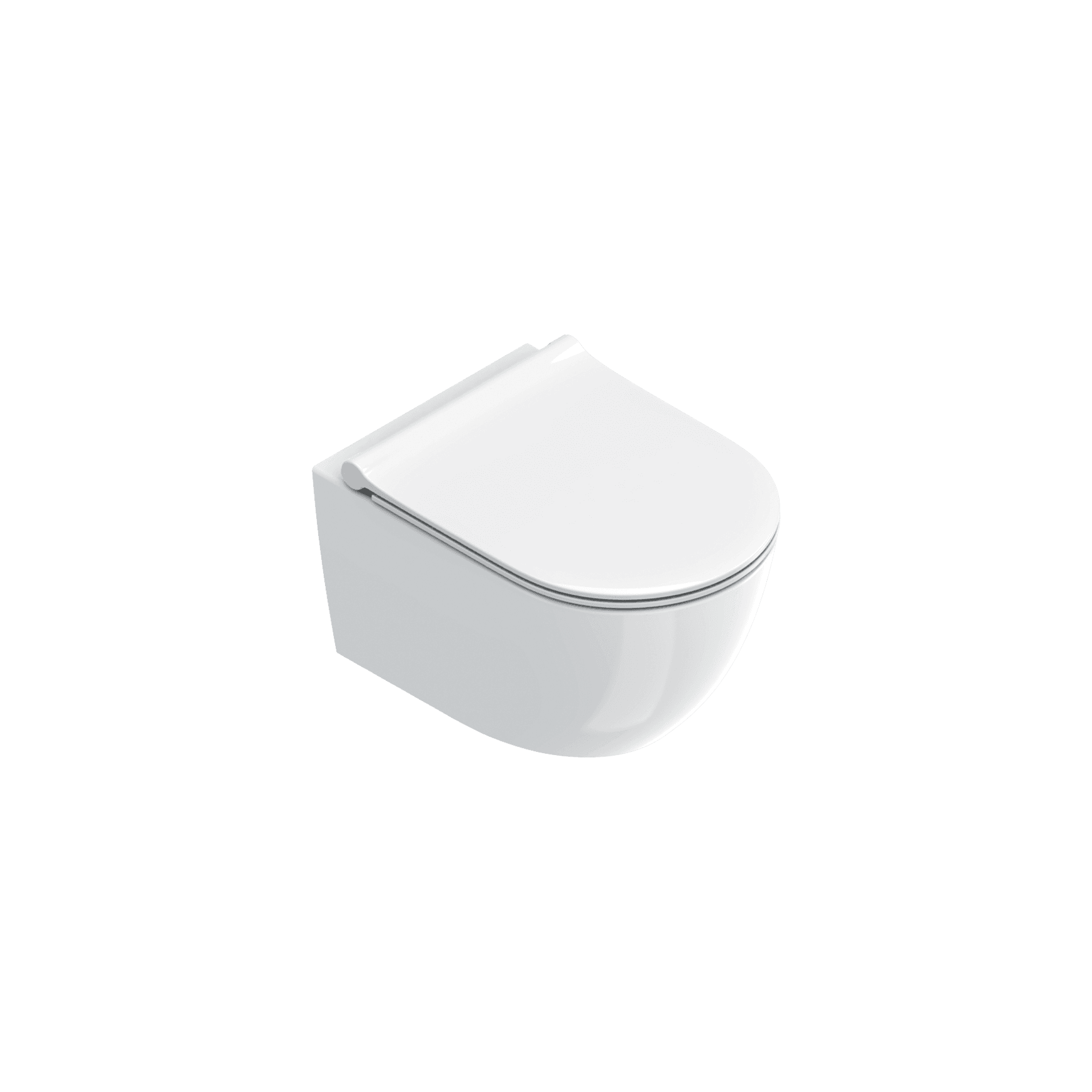 Sfera Compact Rimless Wall Hung Toilet Gloss White With Slim Seat (excl Cistern)