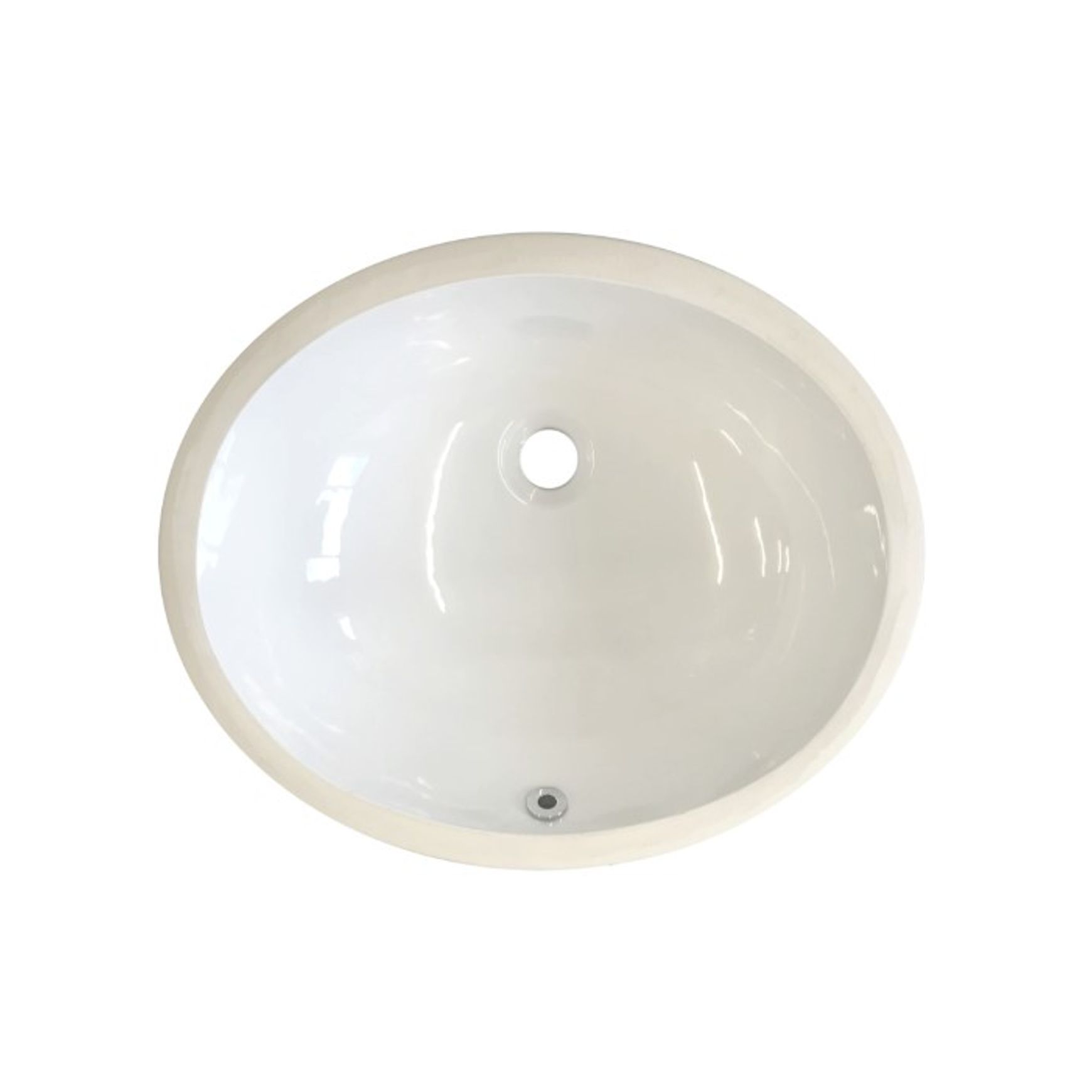 The Water Monopoly - Oval Under-Mounted Large Basin With Offset Waste 490W x 390D