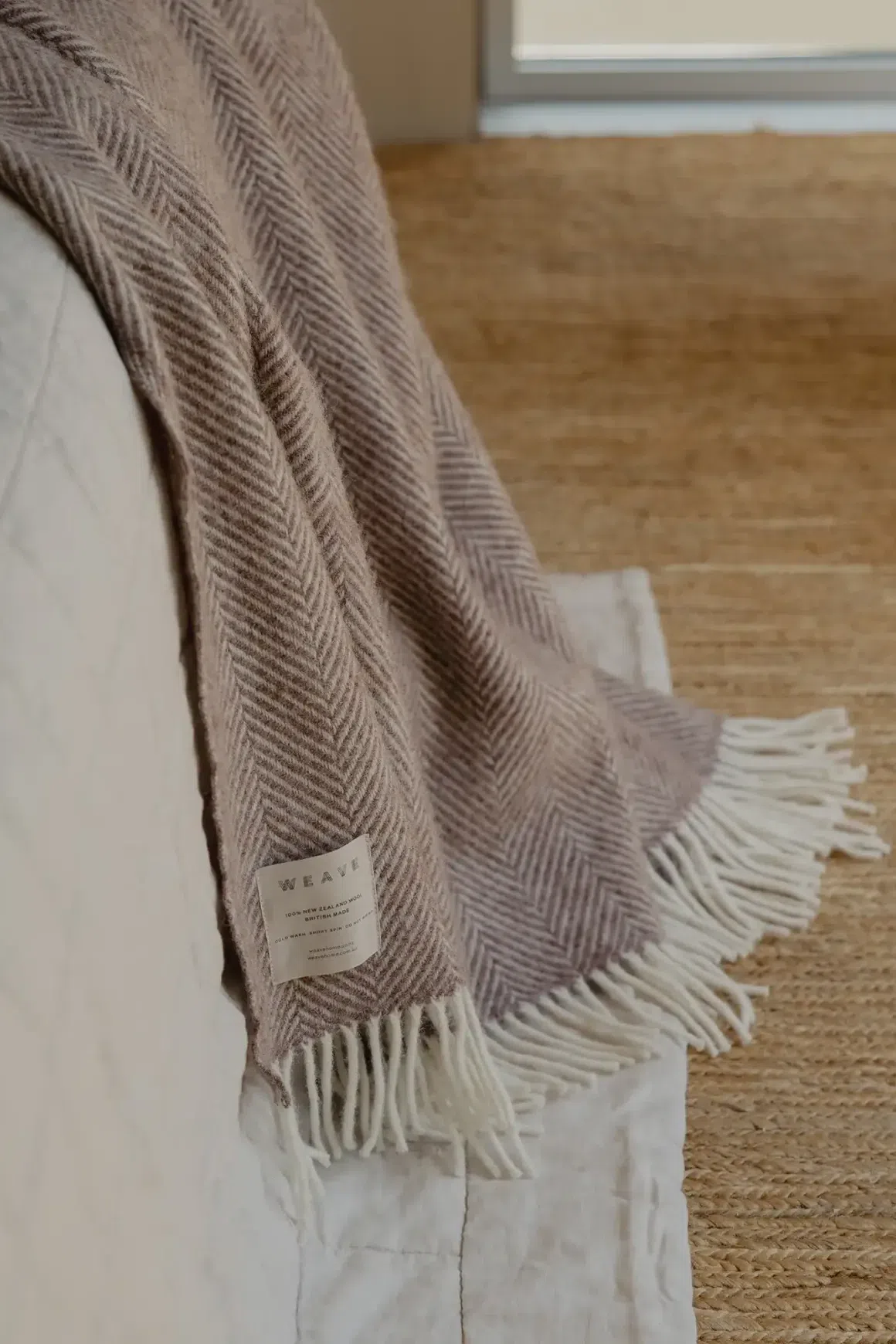 Weave Home Magnus Throw Blanket - Cocoa | 100% Wool