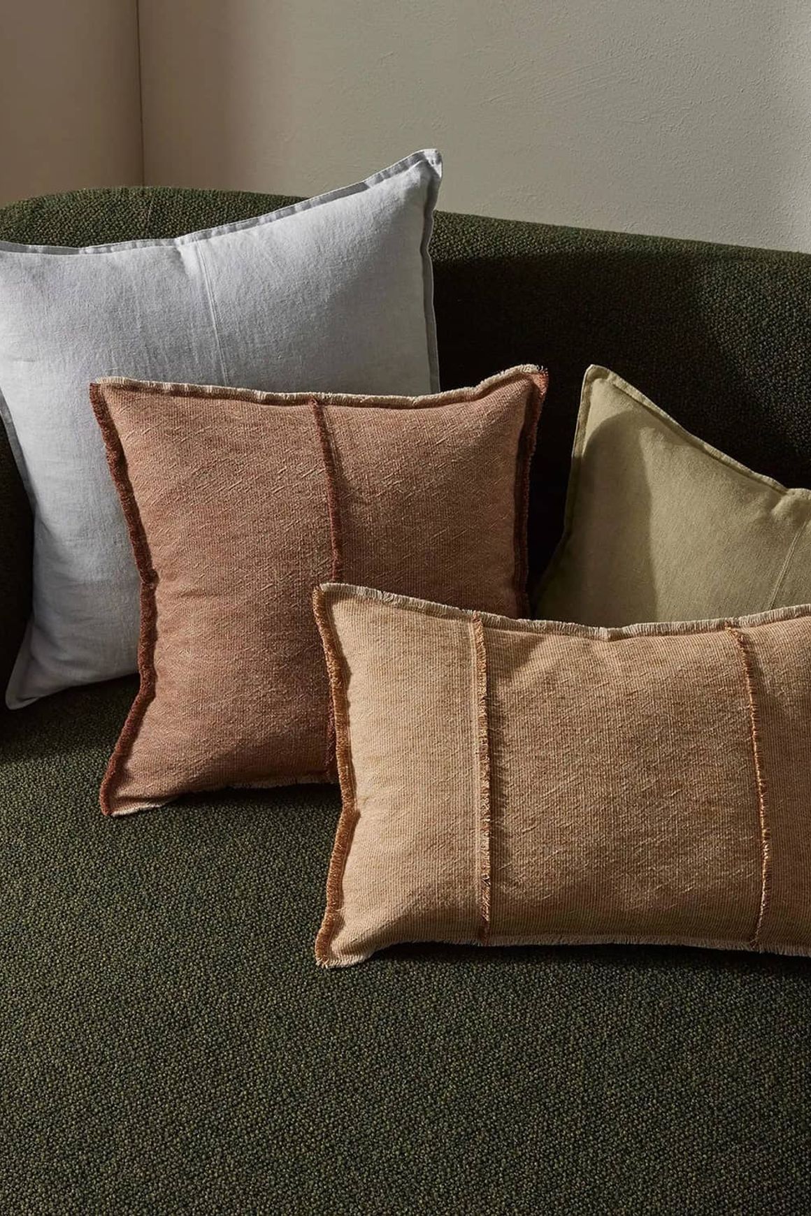 Weave Home Adela Cushion - Forest | Linen Blend