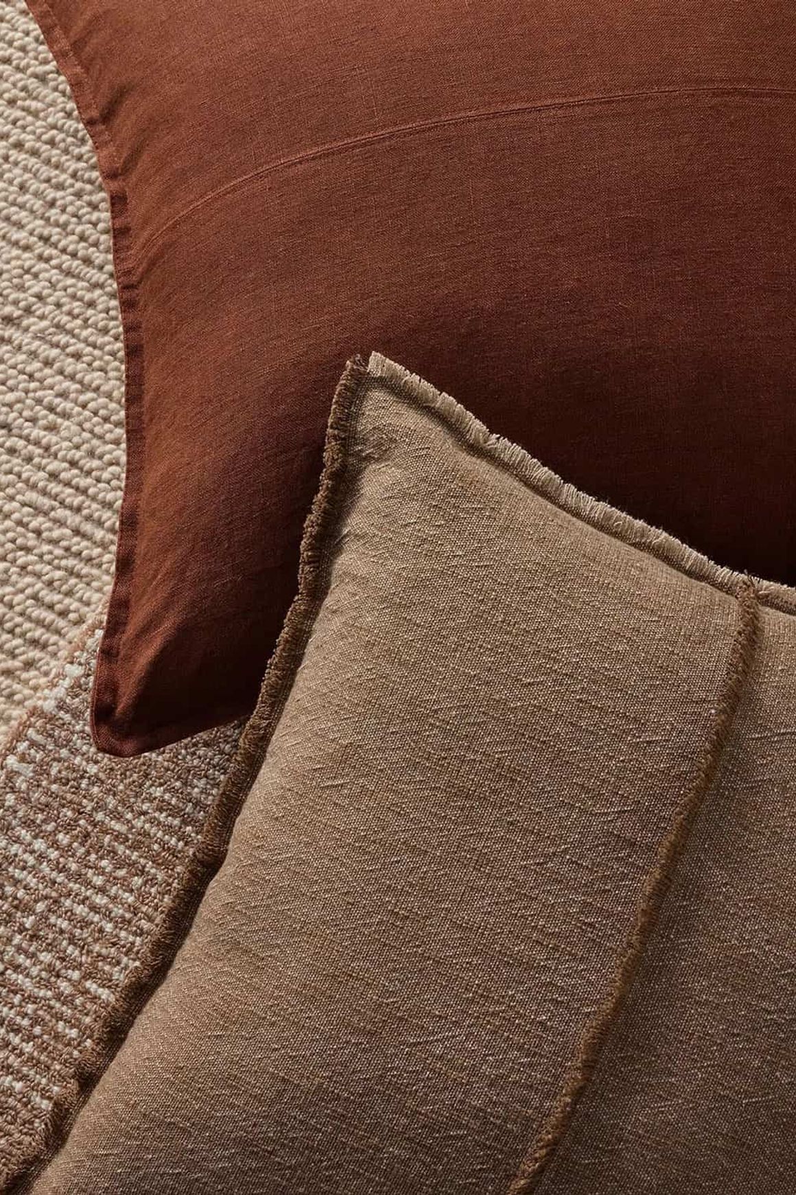 Weave European Linen Como Cushion - Henna | Three Sizes