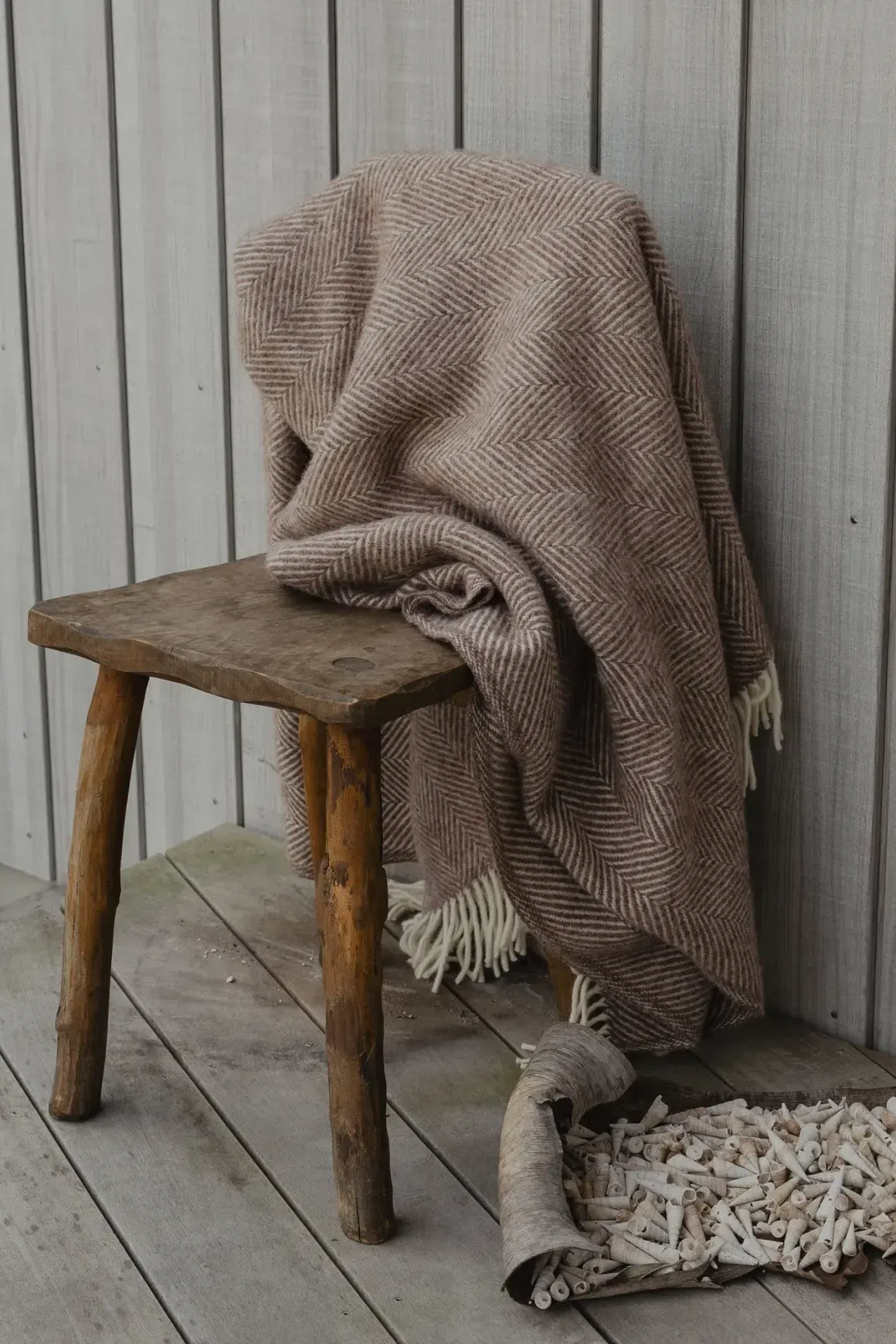 Weave Home Magnus Throw Blanket - Cocoa | 100% Wool