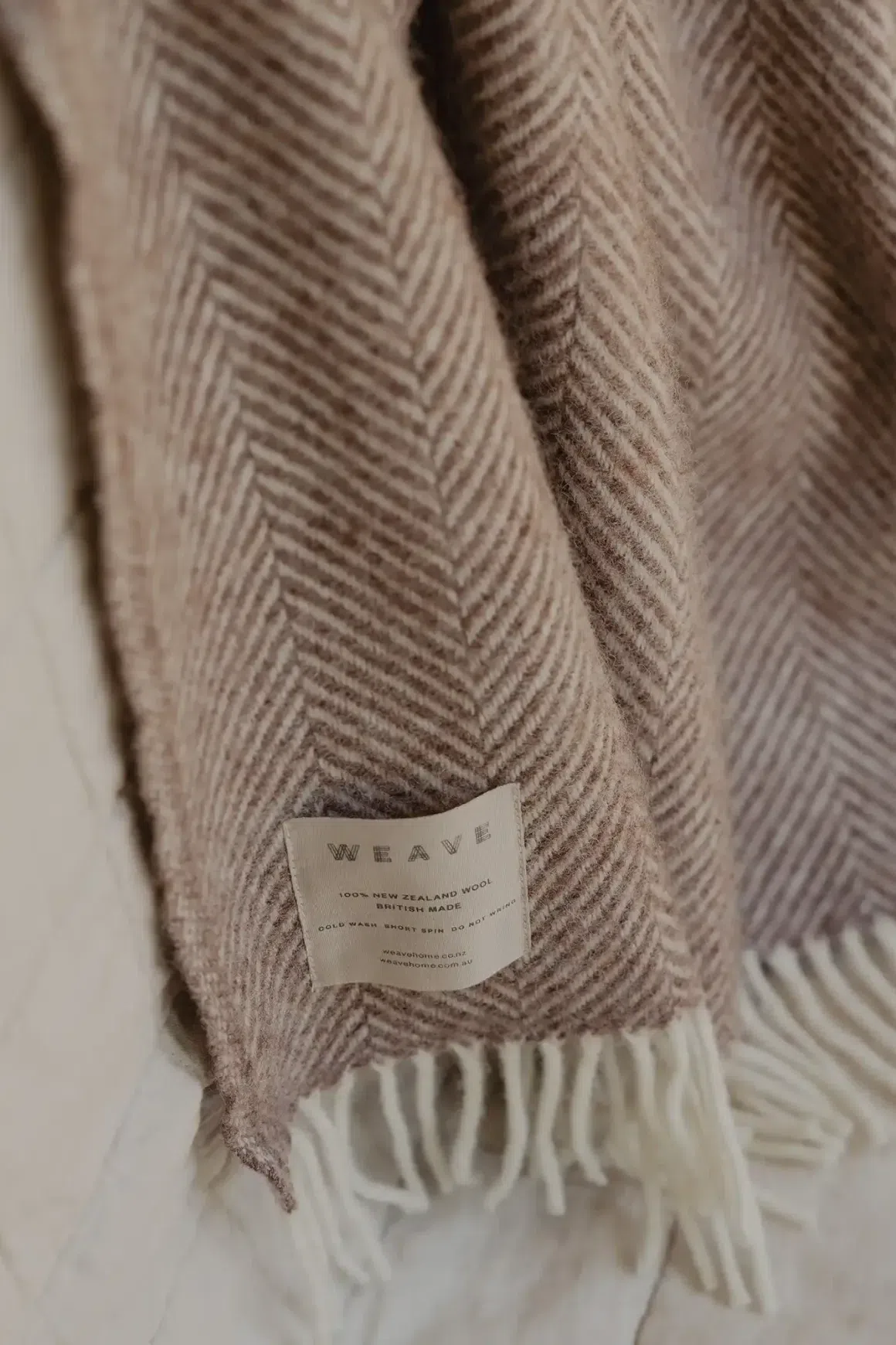 Weave Home Magnus Throw Blanket - Cocoa | 100% Wool