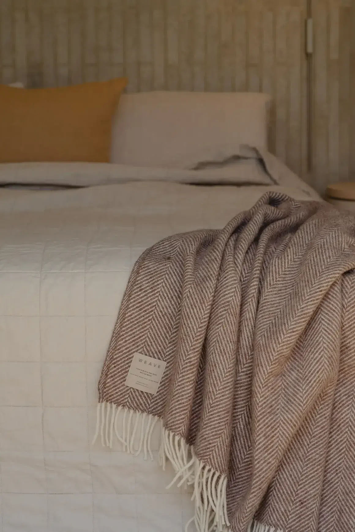 Weave Home Magnus Throw Blanket - Cocoa | 100% Wool
