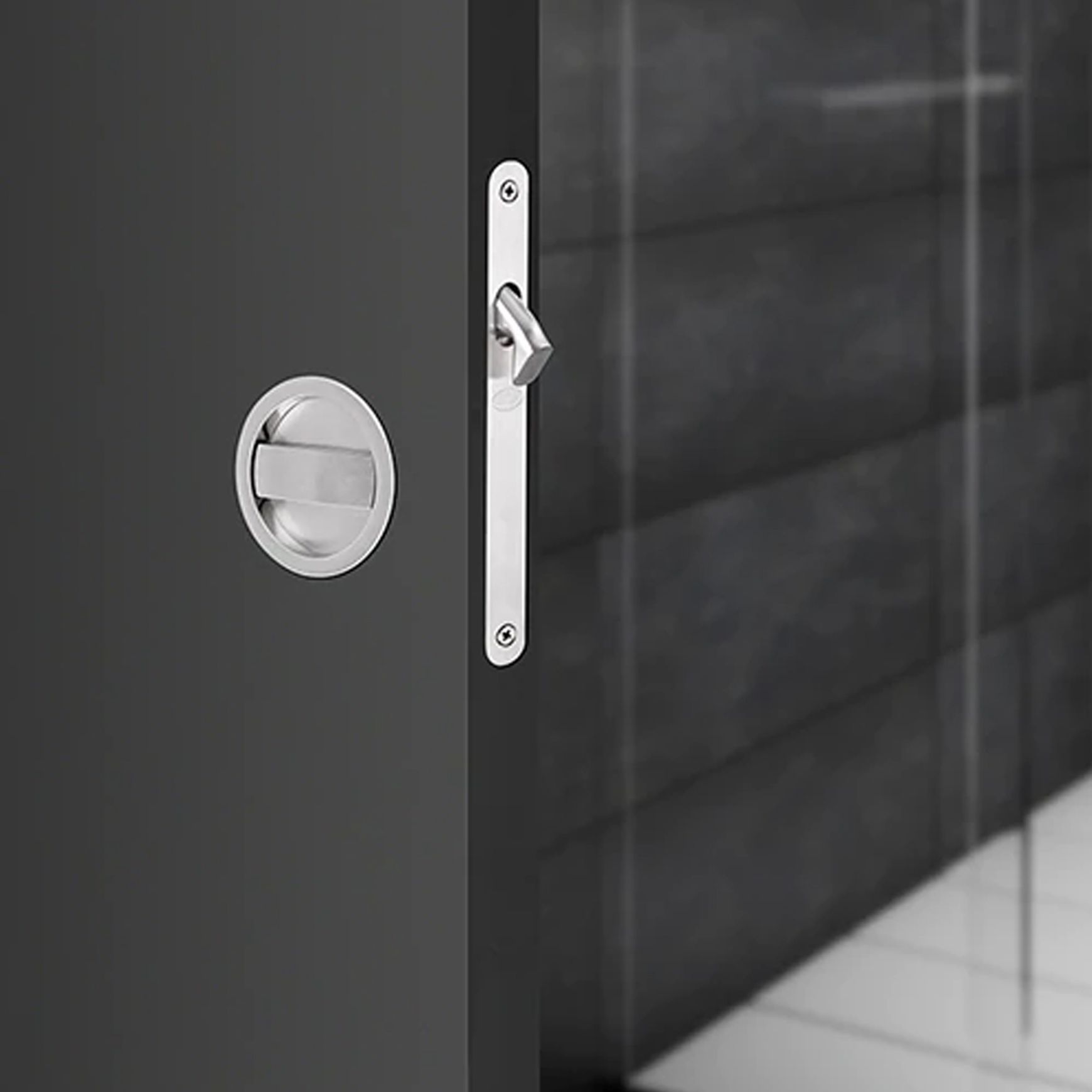 Zanda Visca Flush Pull Kit Privacy Set Brushed Nickel for Sliding Door 8106BN