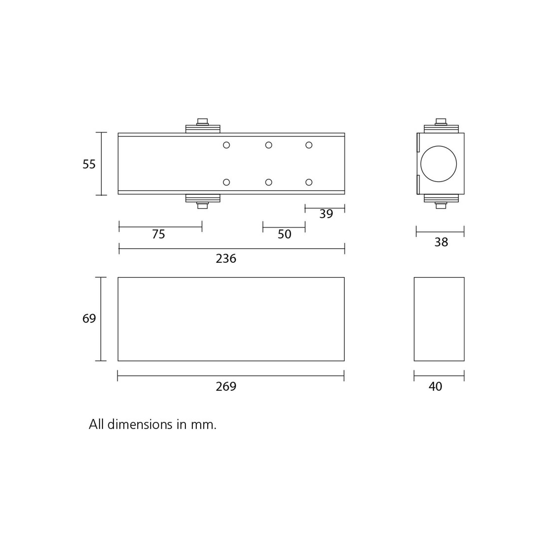 Zanda TS9205 Door Closer Combined Unit Slide Armset