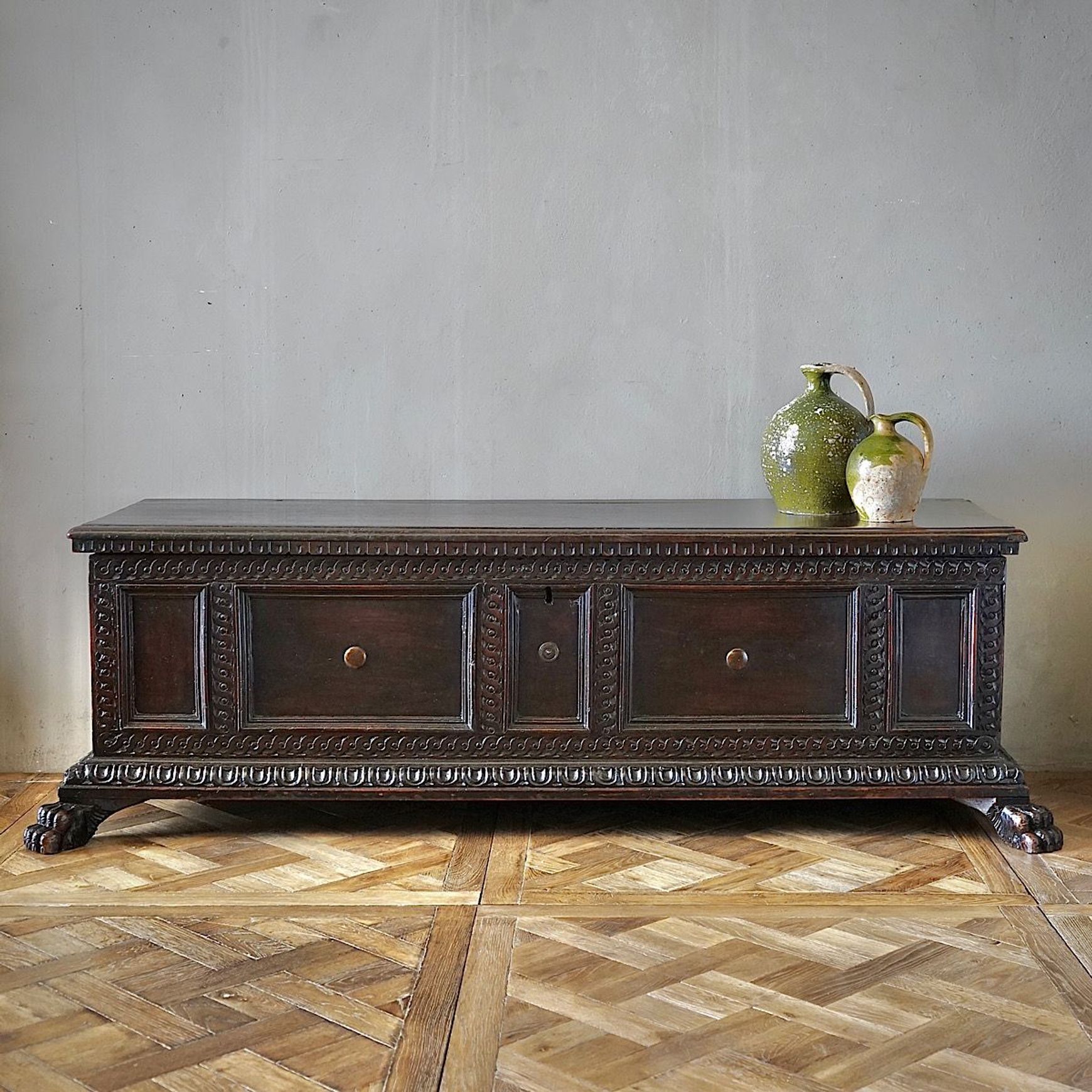 Italian 17th Century Walnut Cassone Chest