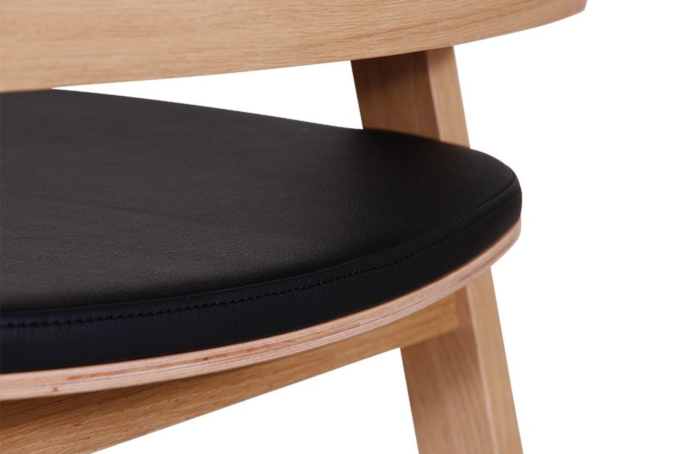 Merano Kitchen Stool - Natural Oak - Black Pad - by TON