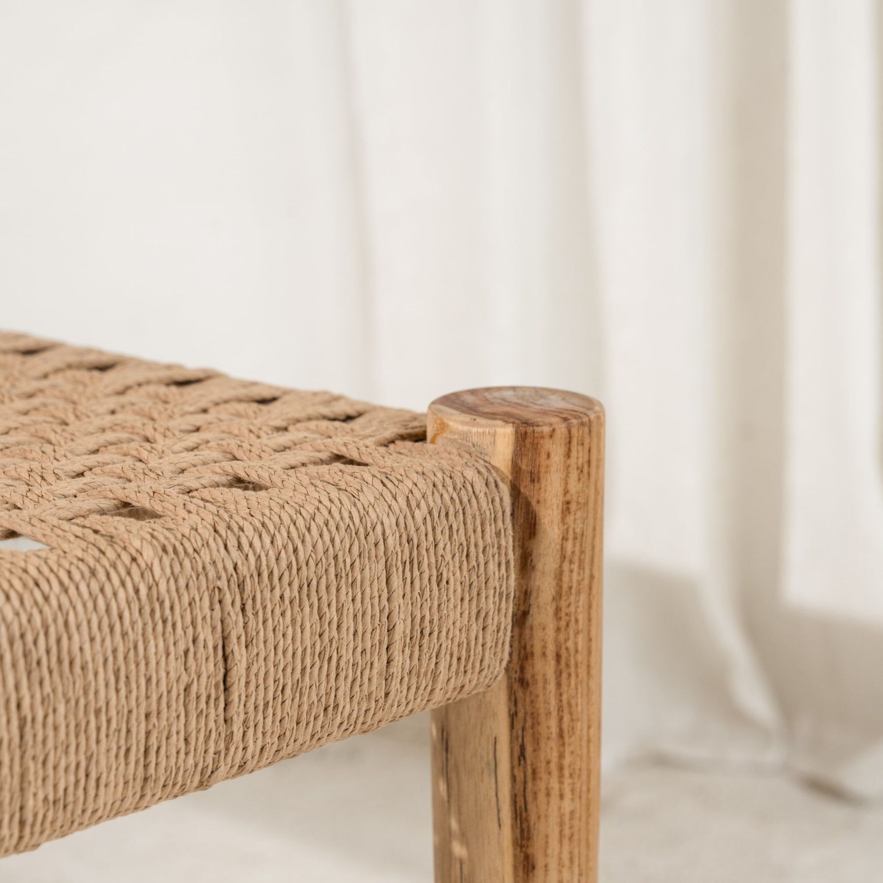 Bennu Woven Jute Bench Seat