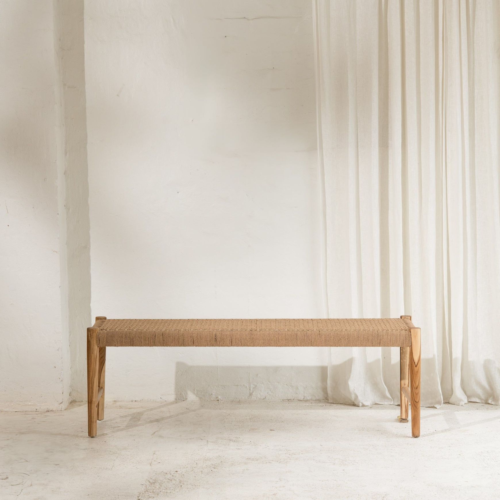 Bennu Woven Jute Bench Seat