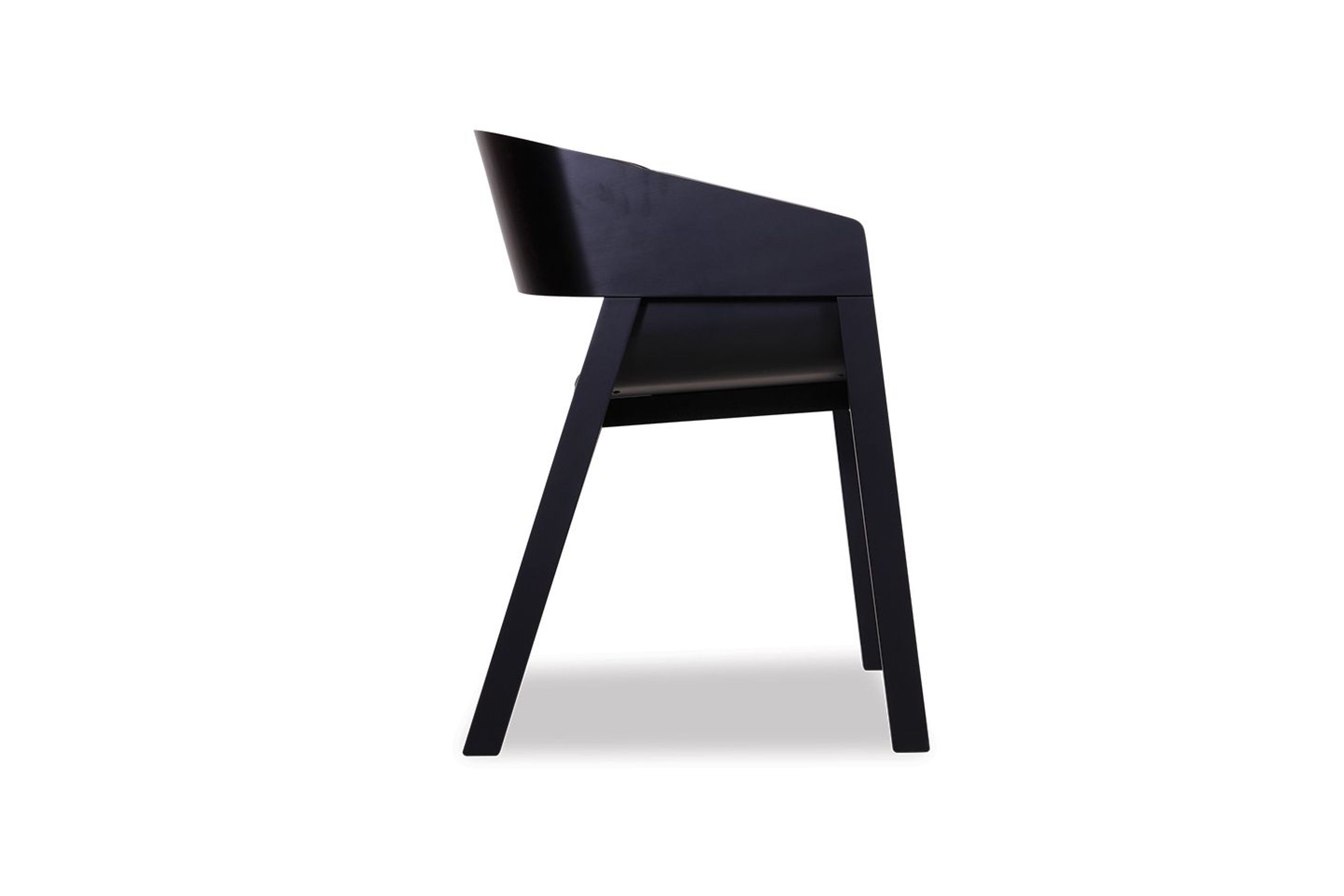 Merano Armchair - Black Stained - Black Pad - by TON