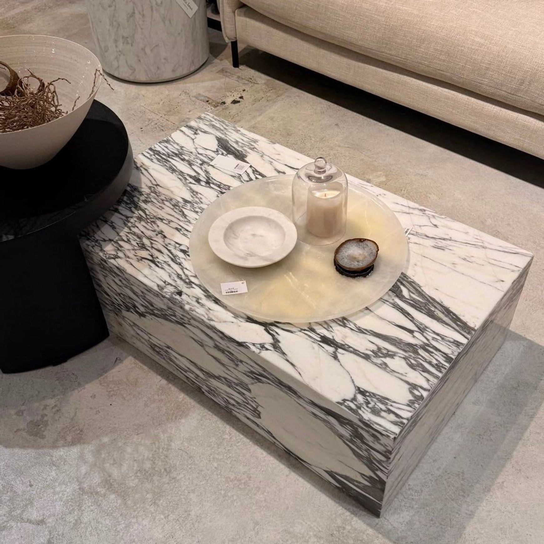 Block Coffee Table - Arabescato Marble