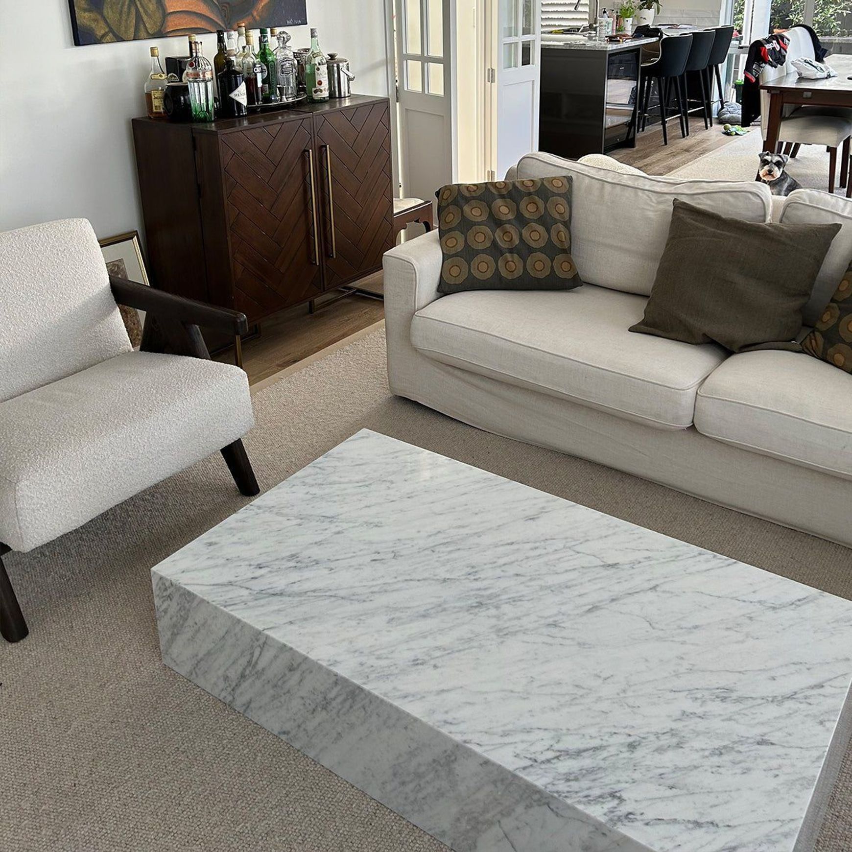 Block Coffee Table - Carrara Marble