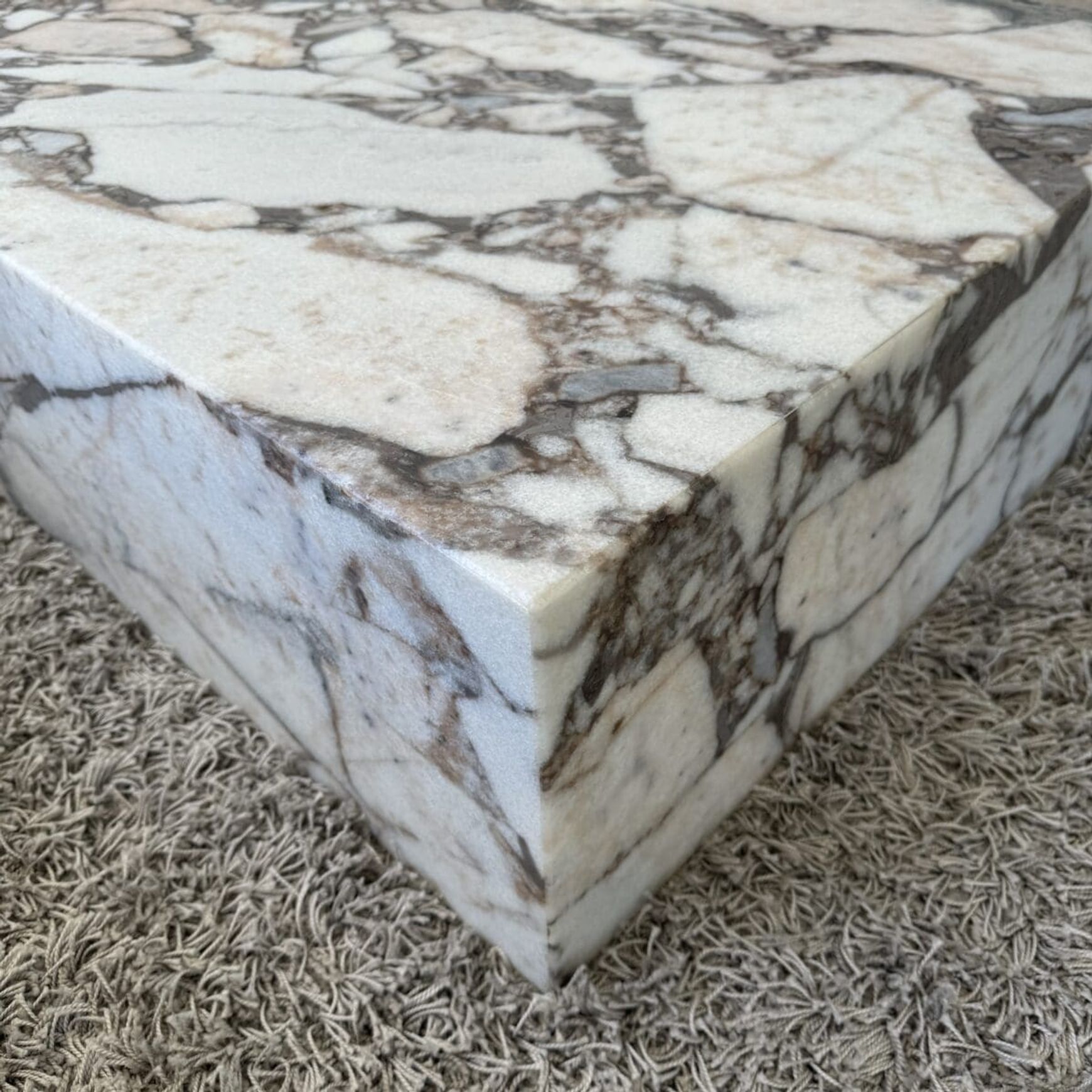 Block Coffee Table - Milky Blue