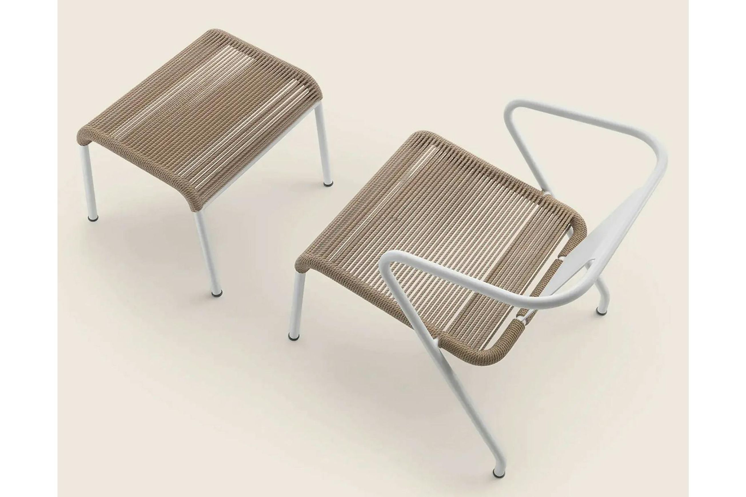 Calipso Cord Outdoor Ottoman By Flexform