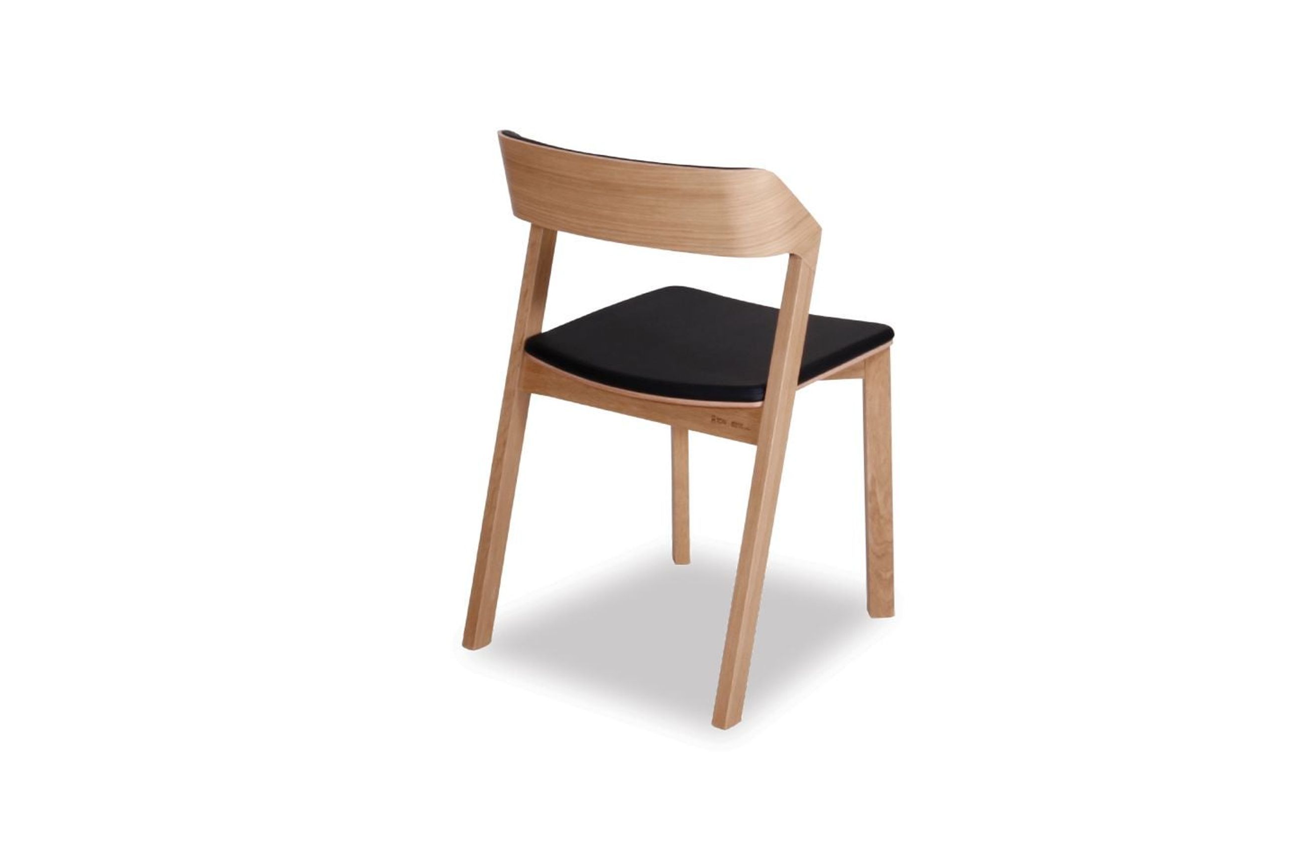 Merano Dining Chair - Natural Oak - Black Pad - by TON