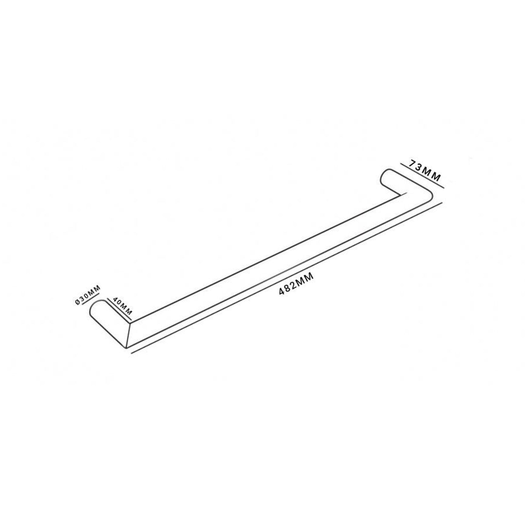 Arc Horizontal Heated Towel Rail 482mm
