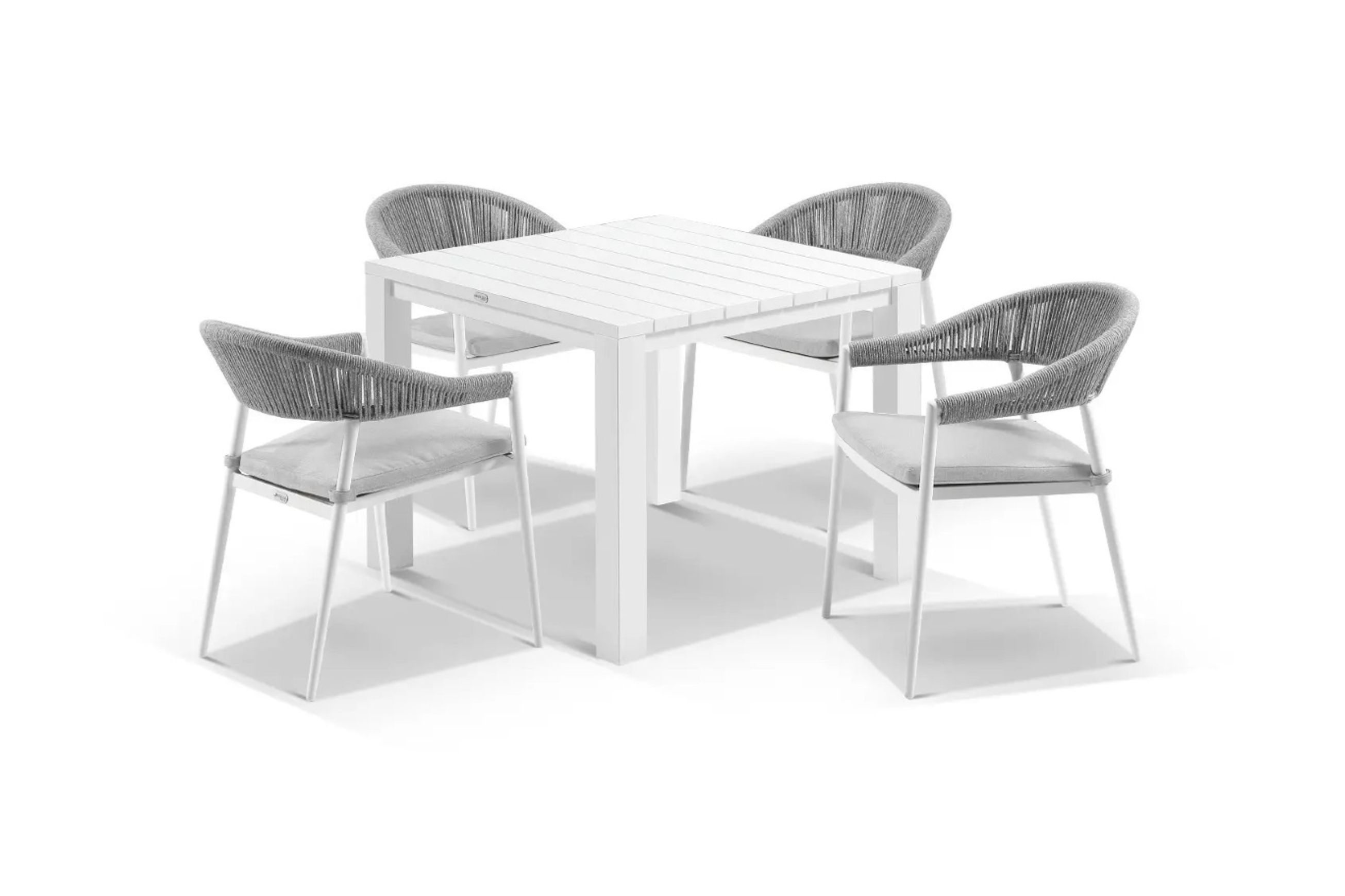 Cove Table 95cm with Cove Chairs 5pc Dining Set - White