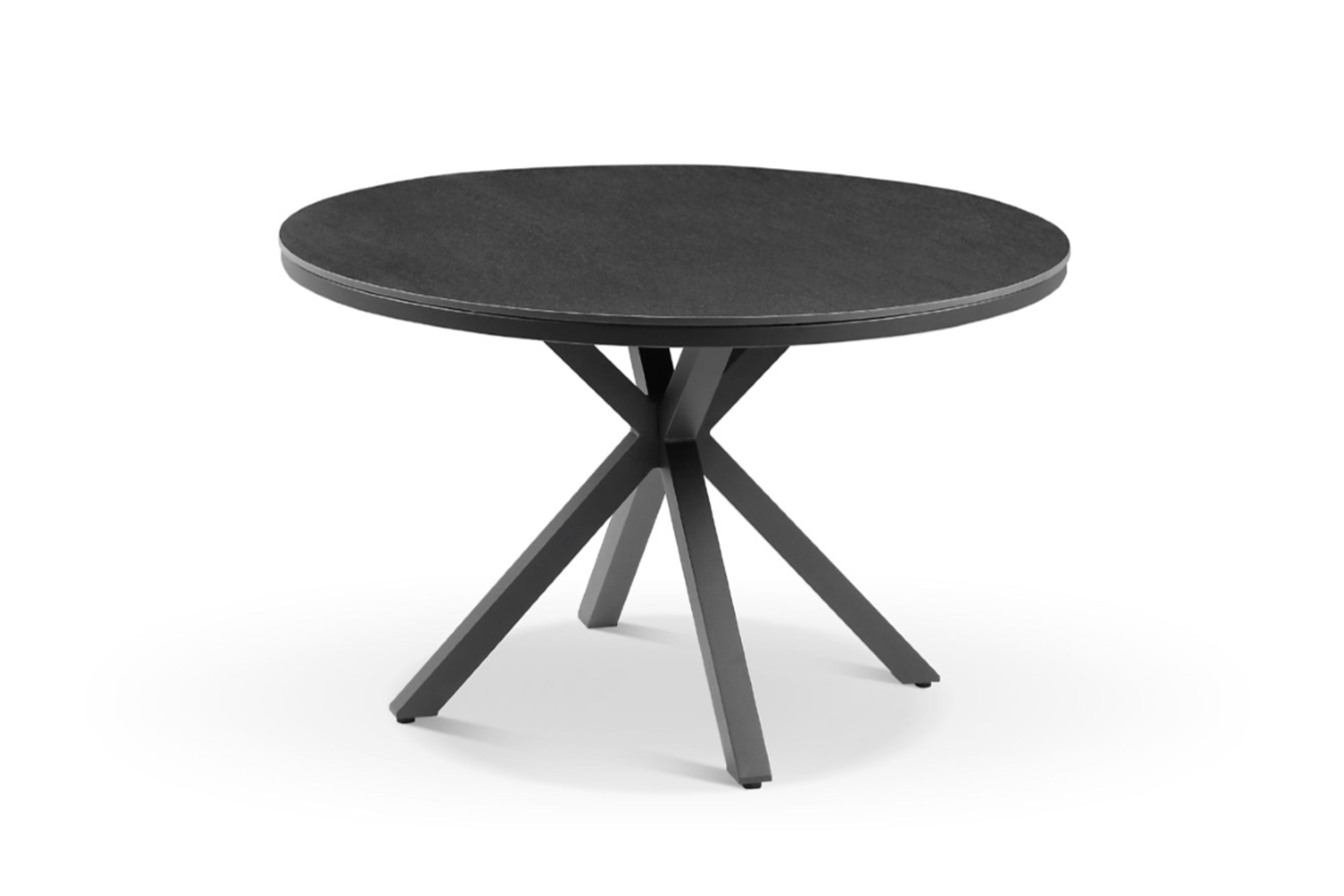 Cove Round Ceramic Table with Cove Chairs 5pc Set  - Charcoal