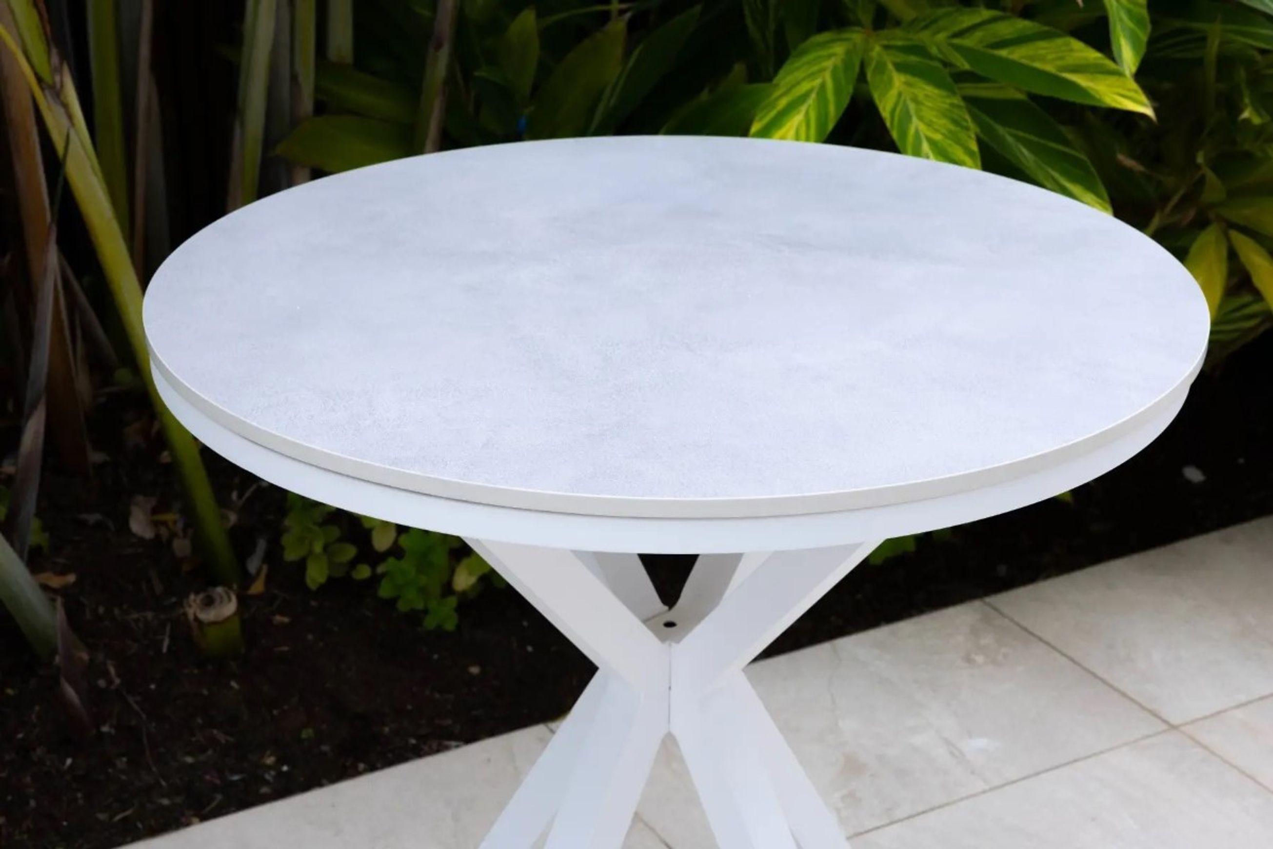 Cove Round Ceramic Outdoor Dining Table 100cm | White