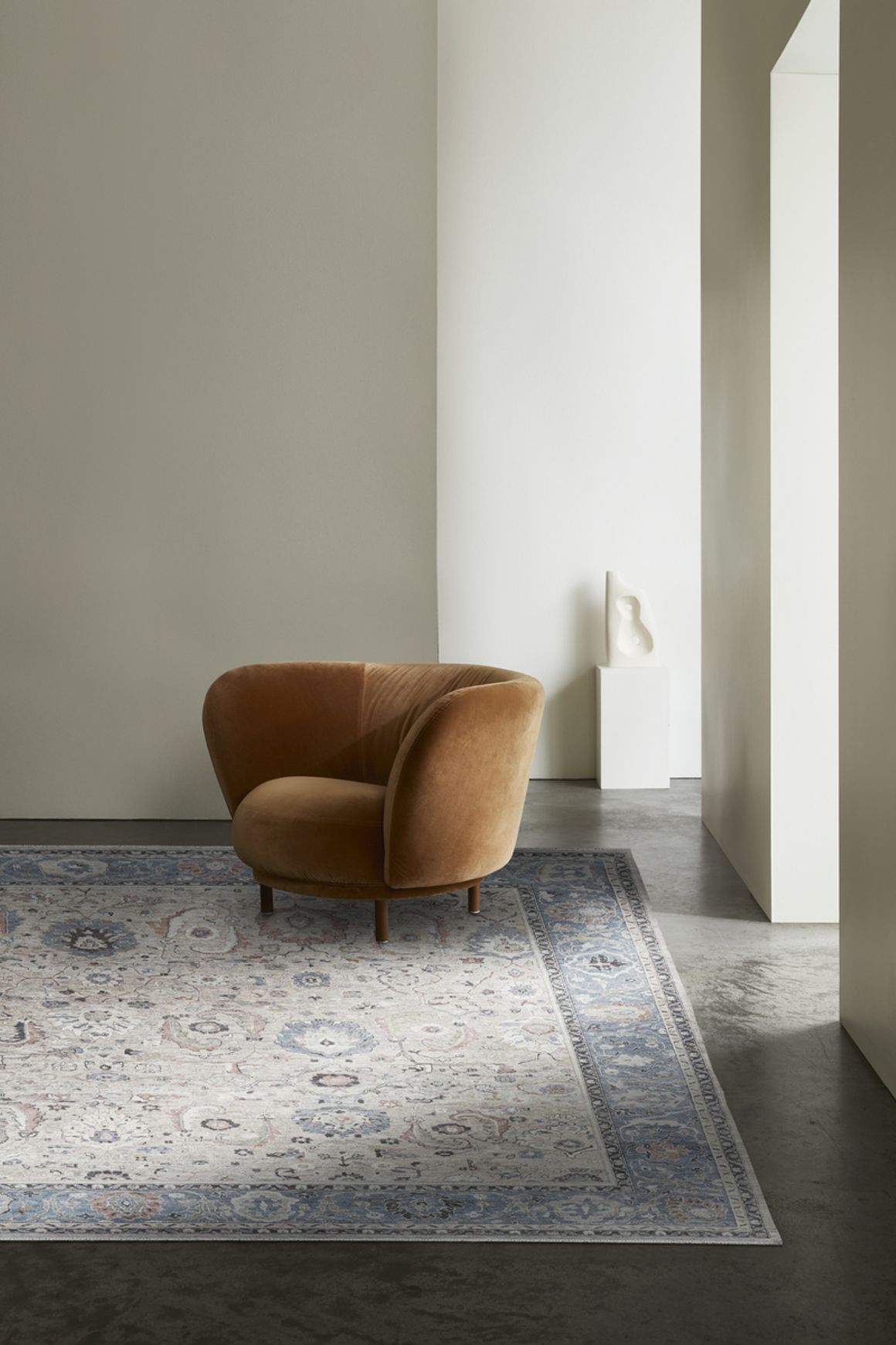 Algiers Beige Blue l  Handknotted Rugs