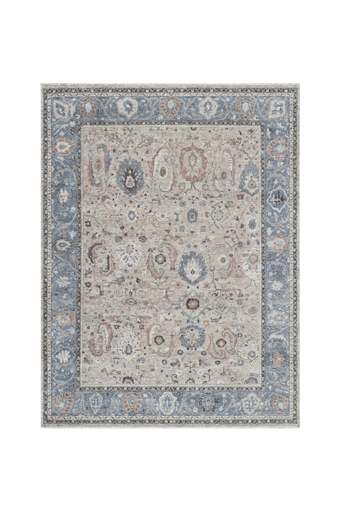 Algiers Beige Blue l  Handknotted Rugs