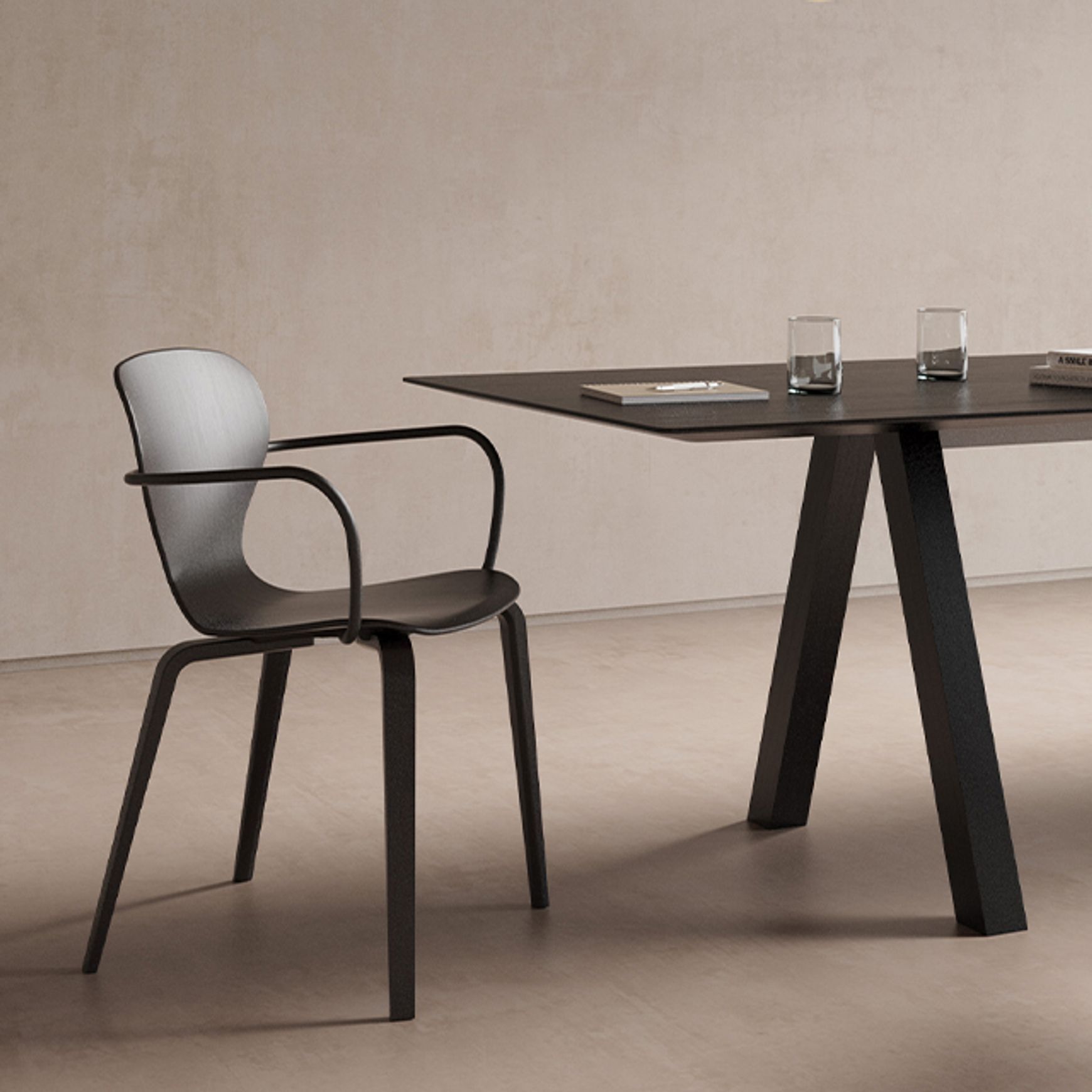 Ears Chair - Four Wooden Legs