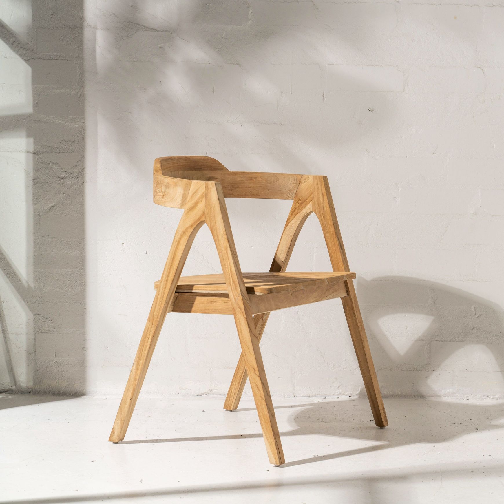 Emir Angled Dining Armchair - Natural