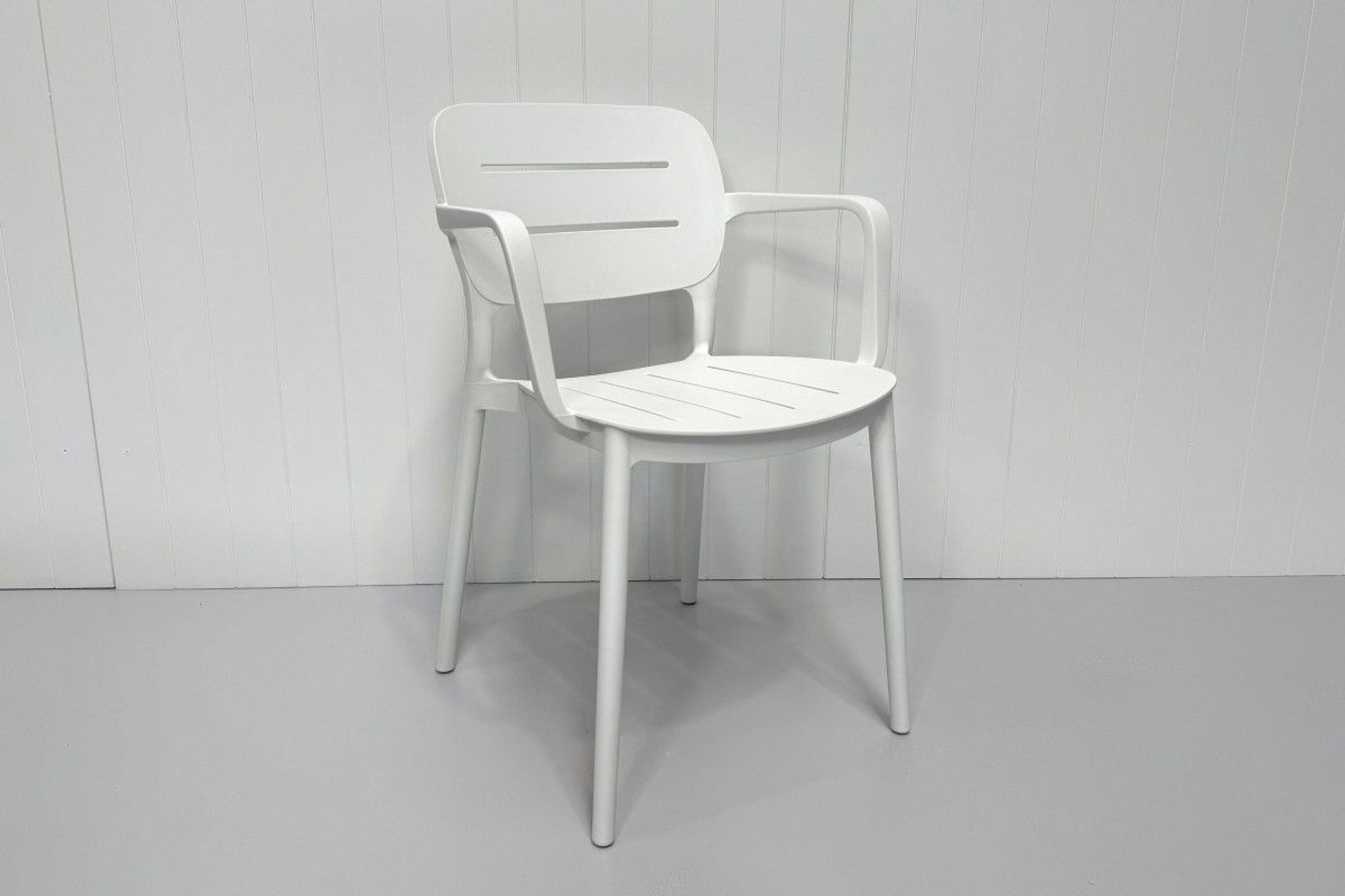Grace Resin Arm Dining Chair - White