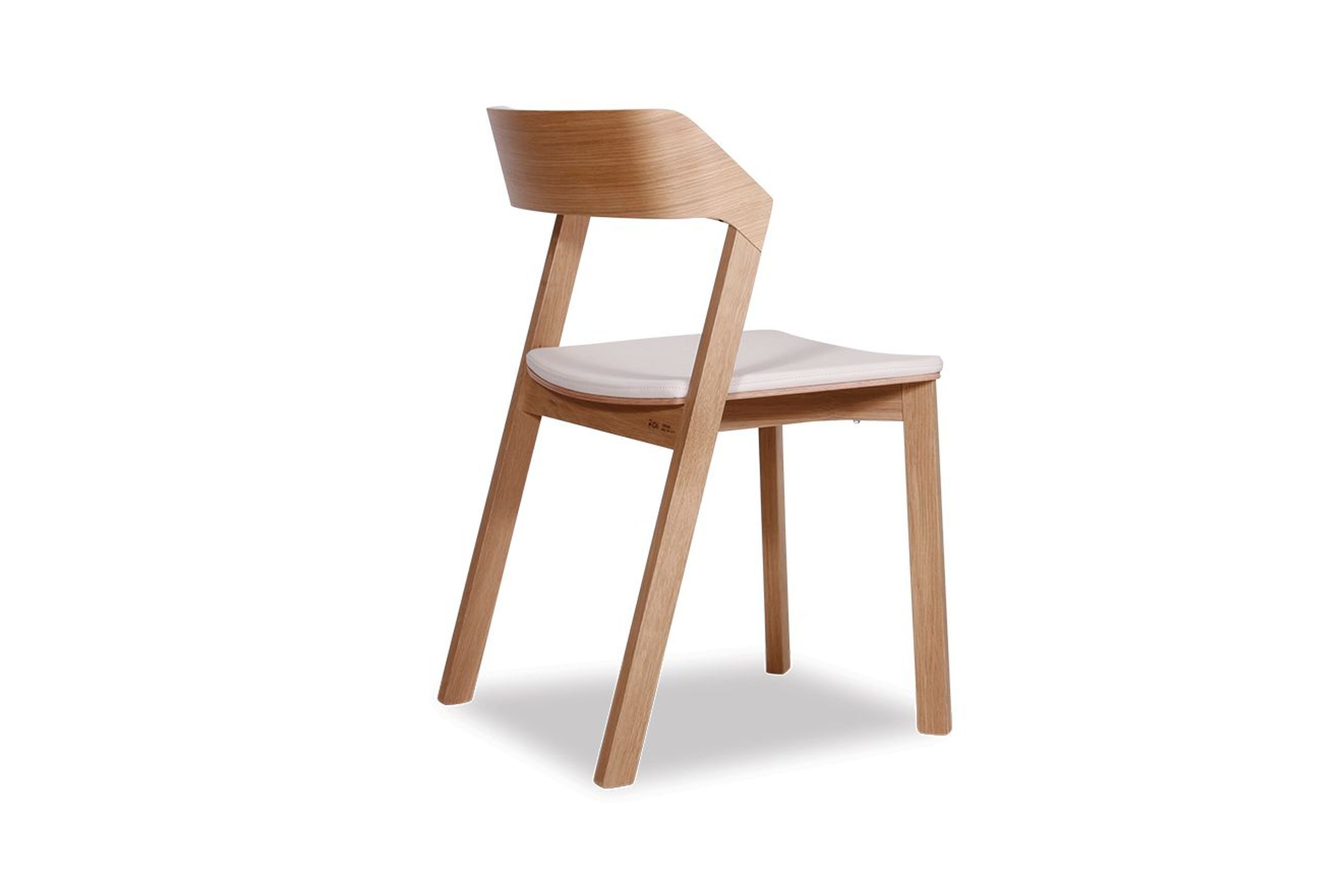 Merano Dining Chair - Natural Oak - White Pad - by TON