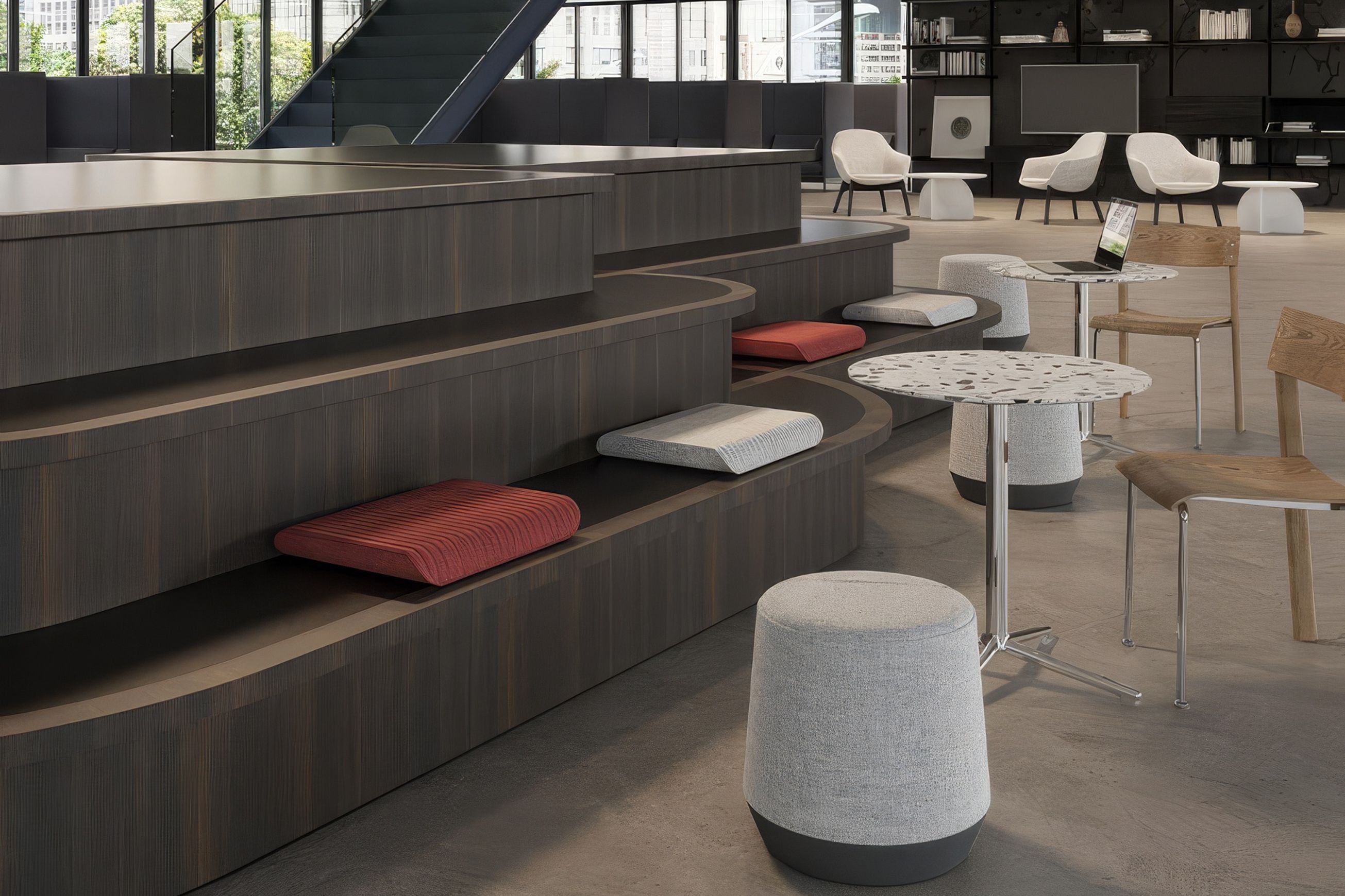 Button Medium Round Ottoman